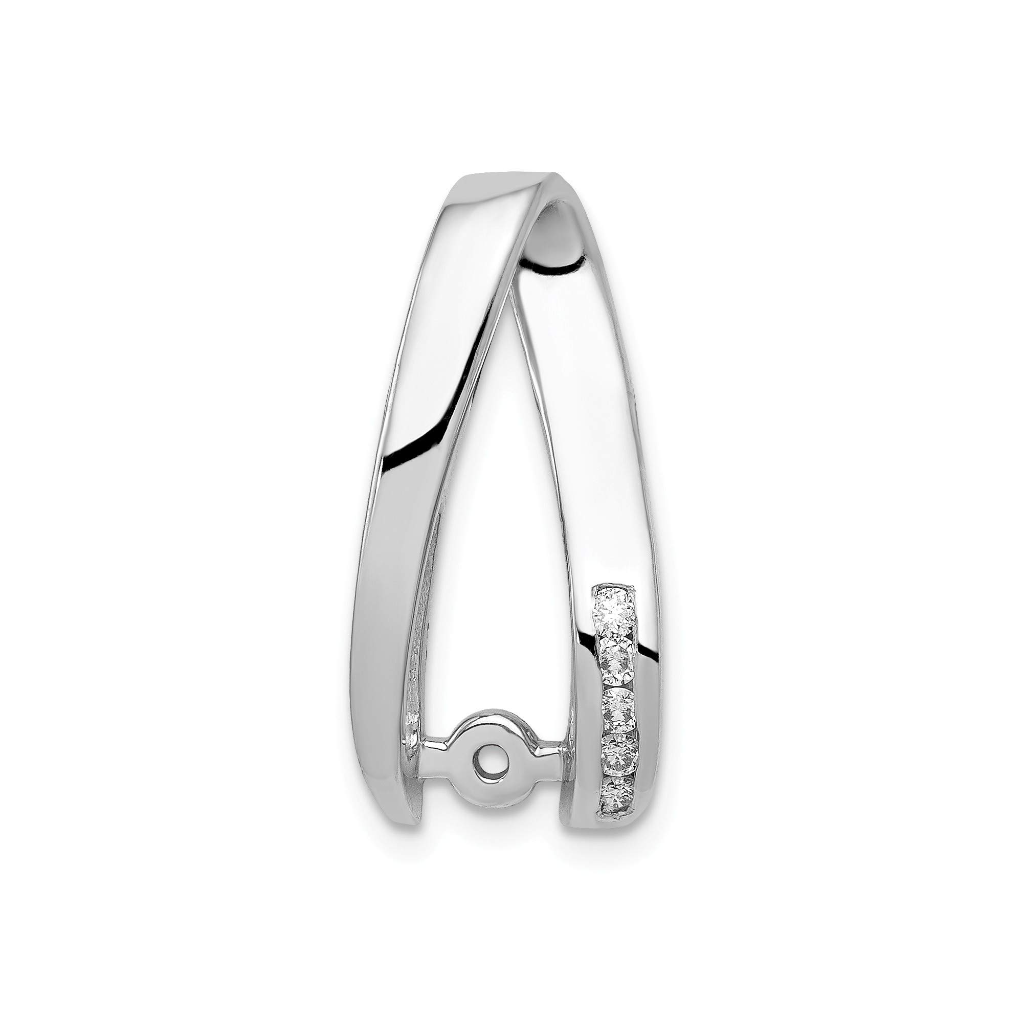 14k White Gold AA Diamond Peg Slide Necklace - Elegant & Durable Jewelry for Women - Perfect for Weddings, Anniversaries & Special Occasions