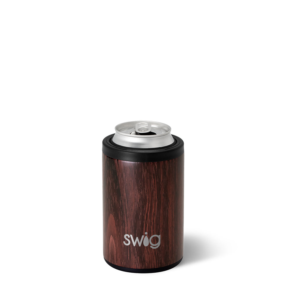 Premium 12oz Bourbon Barrel Can & Bottle Cooler - Insulated Stainless Steel Beer Koozie for Chilling Drinks at BBQs, Tailgates, and Outdoor Parties
