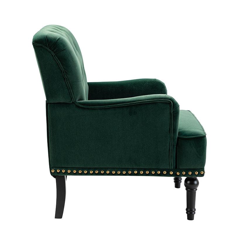 Luxury Constantino Velvet Armchair - Modern Upholstered Accent Chair for Living Room, Bedroom & Office - Soft Velvet Fabric with Sturdy Wooden Legs - Perfect for Home Decor, Relaxing & Reading