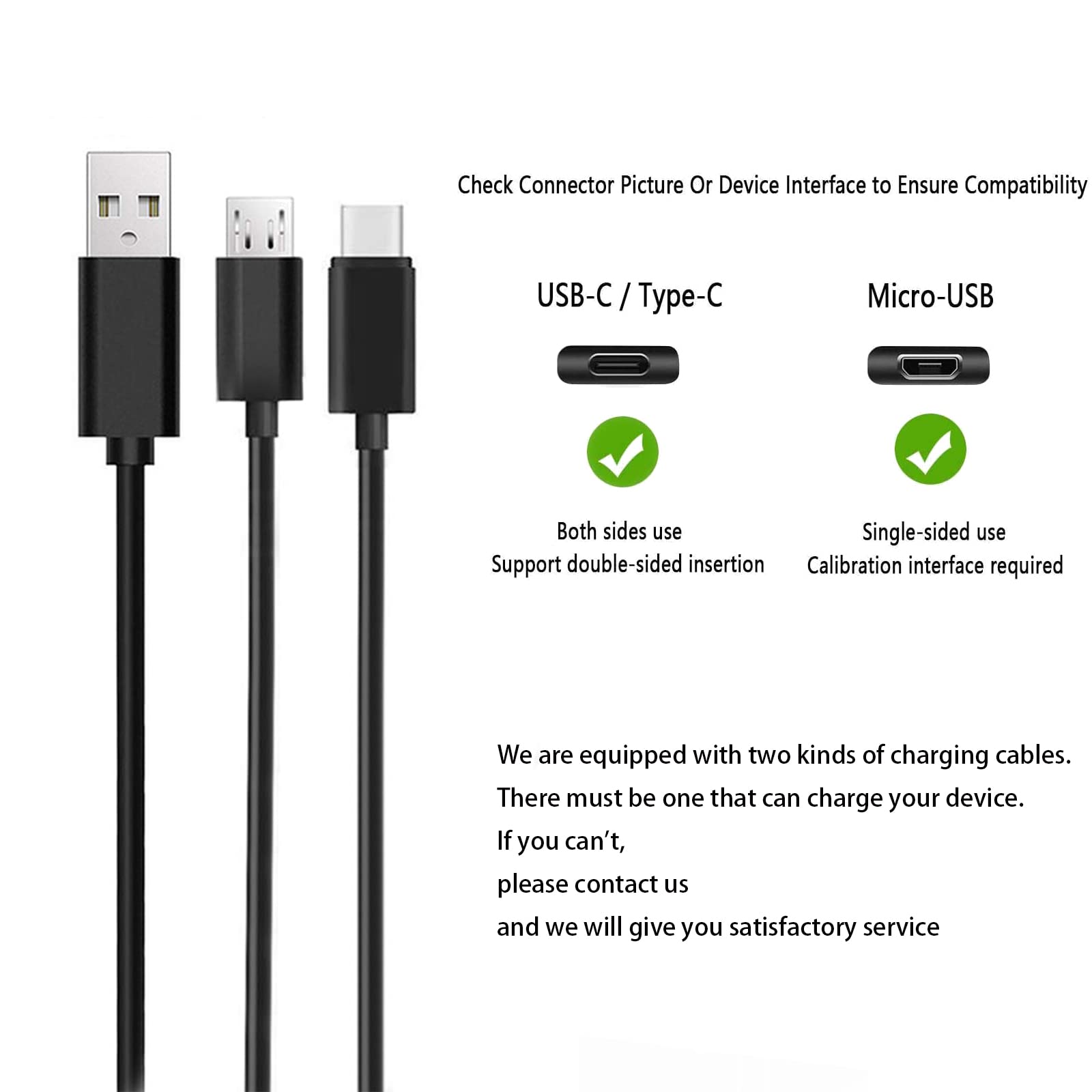 Fast Charging Cable for Kindle Fire Tablet & Samsung Phone - 5Ft Dual Type-C & Micro USB Charger Compatible with Fire HD 6/7/8/10, Fire Max 11, Fire Plus, Kids/Pro, HDX, Kindle Paperwhite/Oasis E-Reader - Perfect for Home, Office & Travel Charging