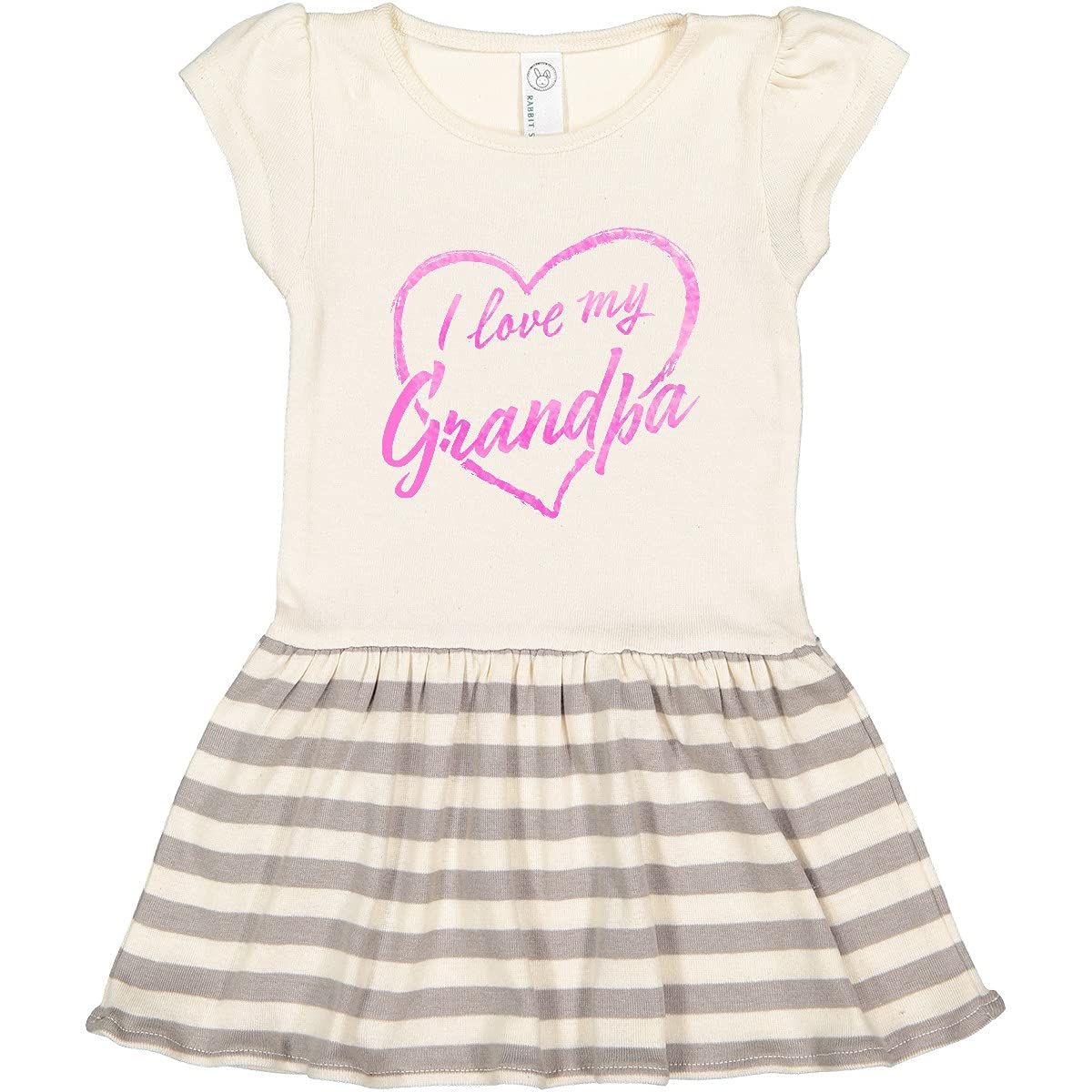 Inktastic I Love My Grandpa Pink Chalk Heart Toddler Dress - Cute Outfit for Grandparents Day, Family Photos & Special Occasions