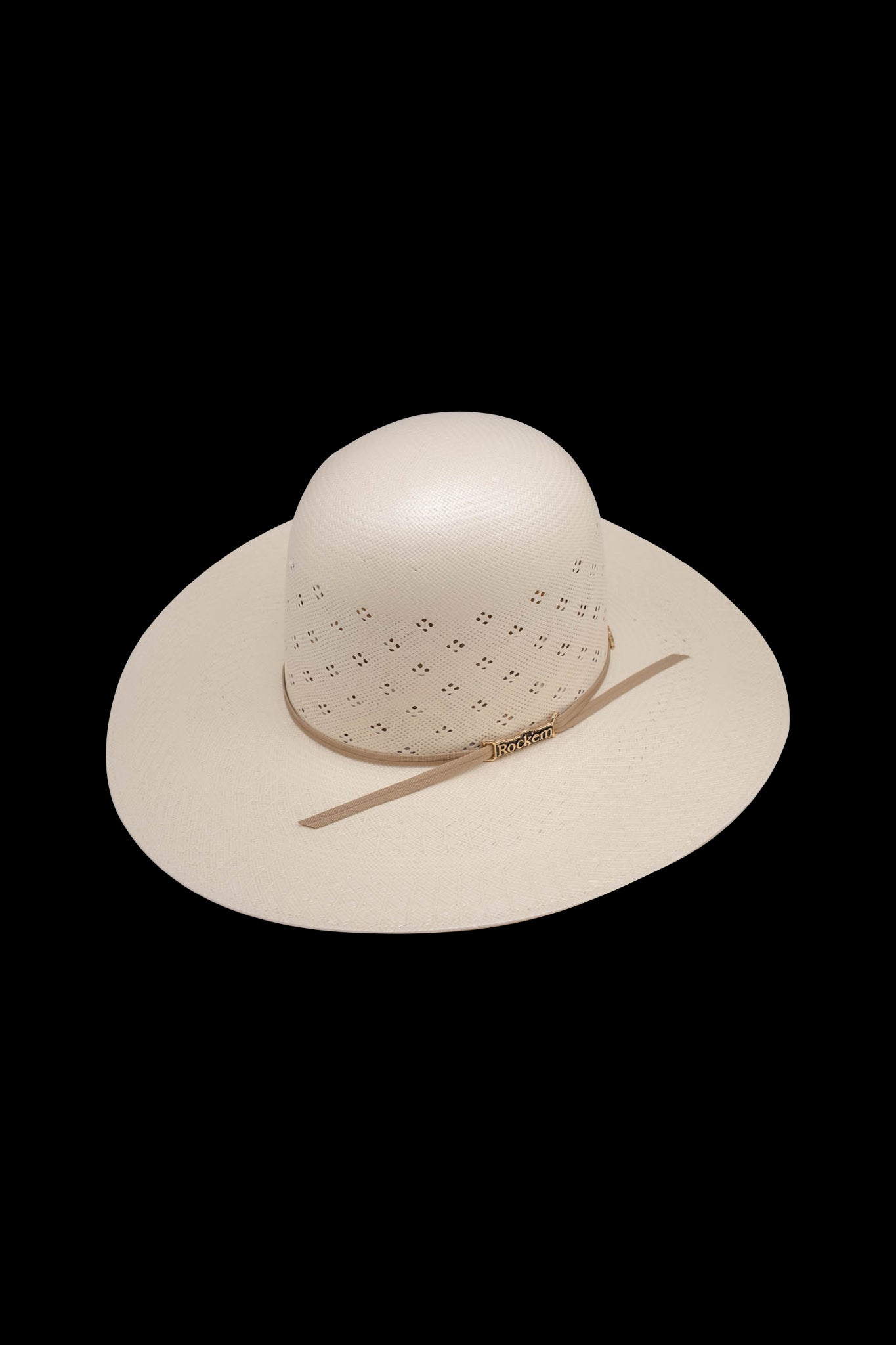 Rock'em 100X Desert Wanderer Open Crown Straw Hat for Men & Women - Wide Brim Sun Protection Hat for Outdoor, Beach, Hiking & Summer Activities