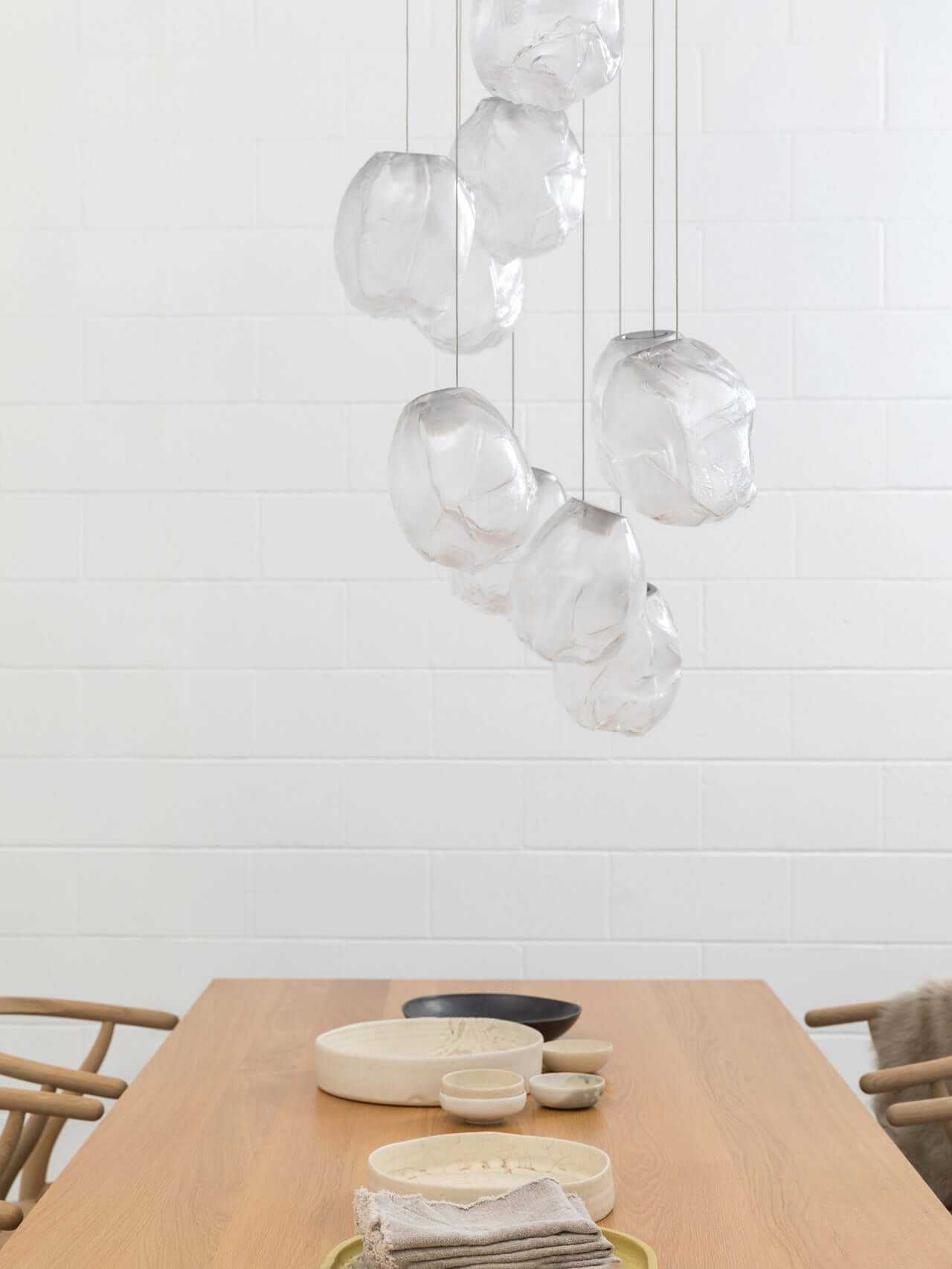 Stylish Blowing Liquid Glass Pendant Light - Modern Handcrafted Glass Chandelier for Dining Room, Kitchen Island & Bedroom Decor
