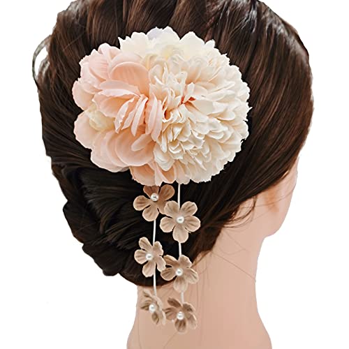 5Pcs/Set Handmade Faux Pearl & Artificial Flower U-Shaped Hair Clips for Women - Elegant Hair Accessories for Weddings, Parties & Daily Styling