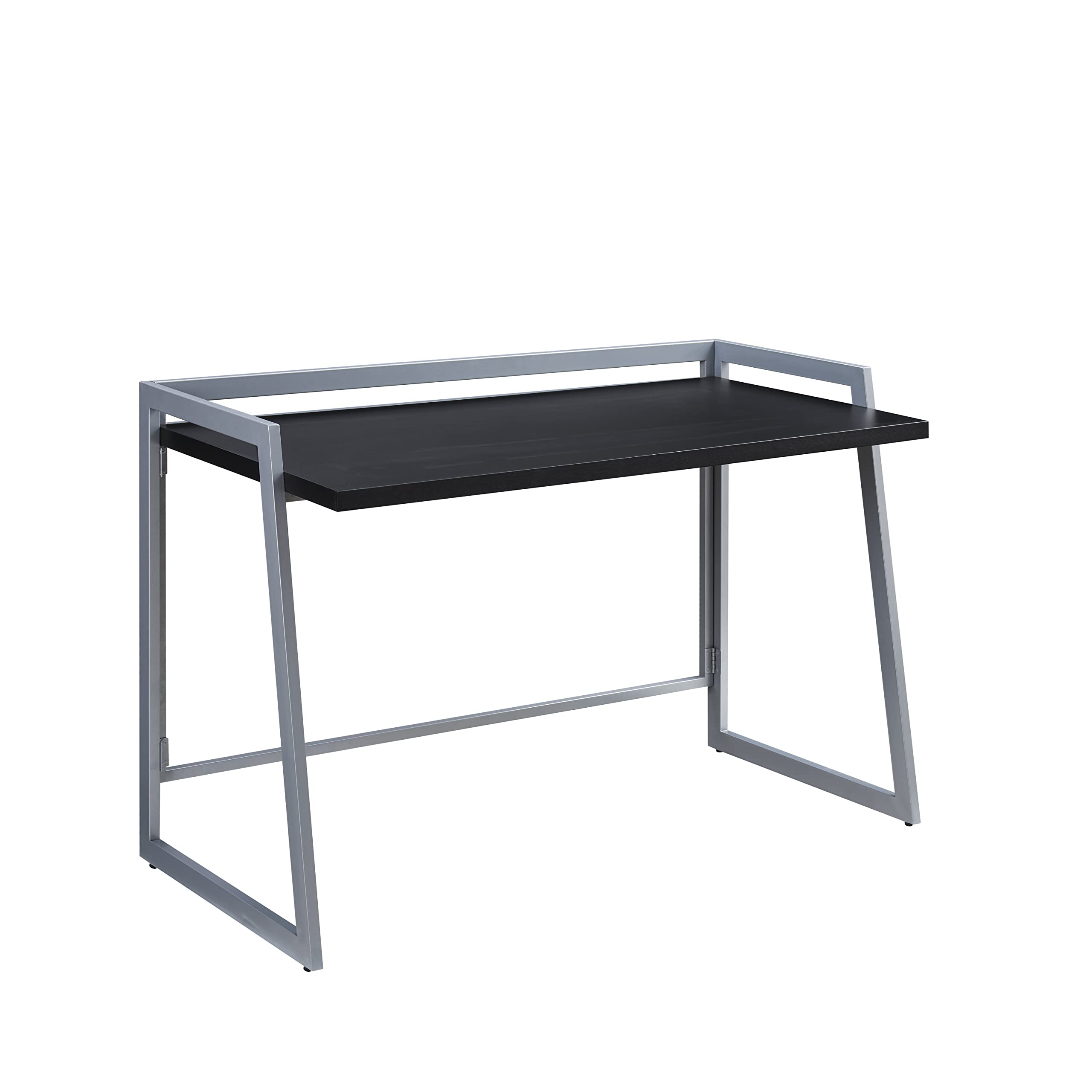 Leick Home 70004-BLKNK Mixed Metal and Wood Desk in Black/Nickel - Stylish Modern Office & Study Desk for Home Office, Workspace, and Dorm Room