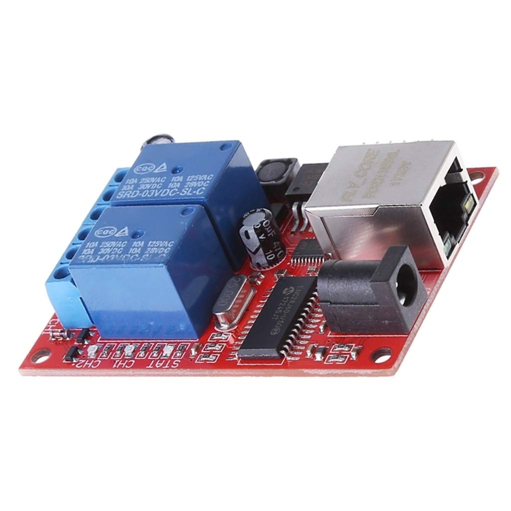 2-Way LAN Ethernet Relay Board with Delay Switch for Home Automation