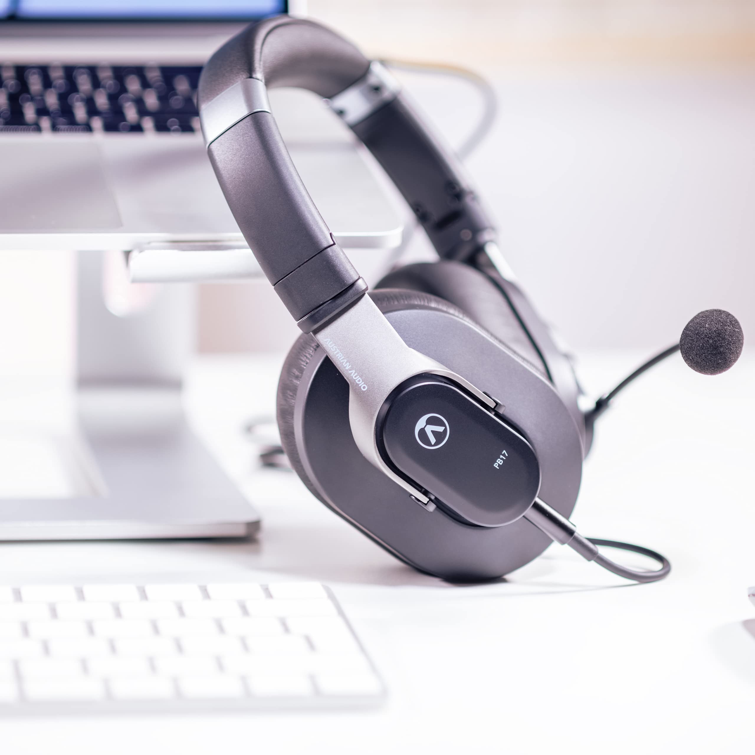 Austrian Audio PB17 Professional Office Headset - 44mm High Excursion Drivers, Omni-Directional Mic with Mute, Passive Noise Cancelling, 3.5mm/USB-A Adapter - Perfect for Remote Work, Call Centers & Online Meetings