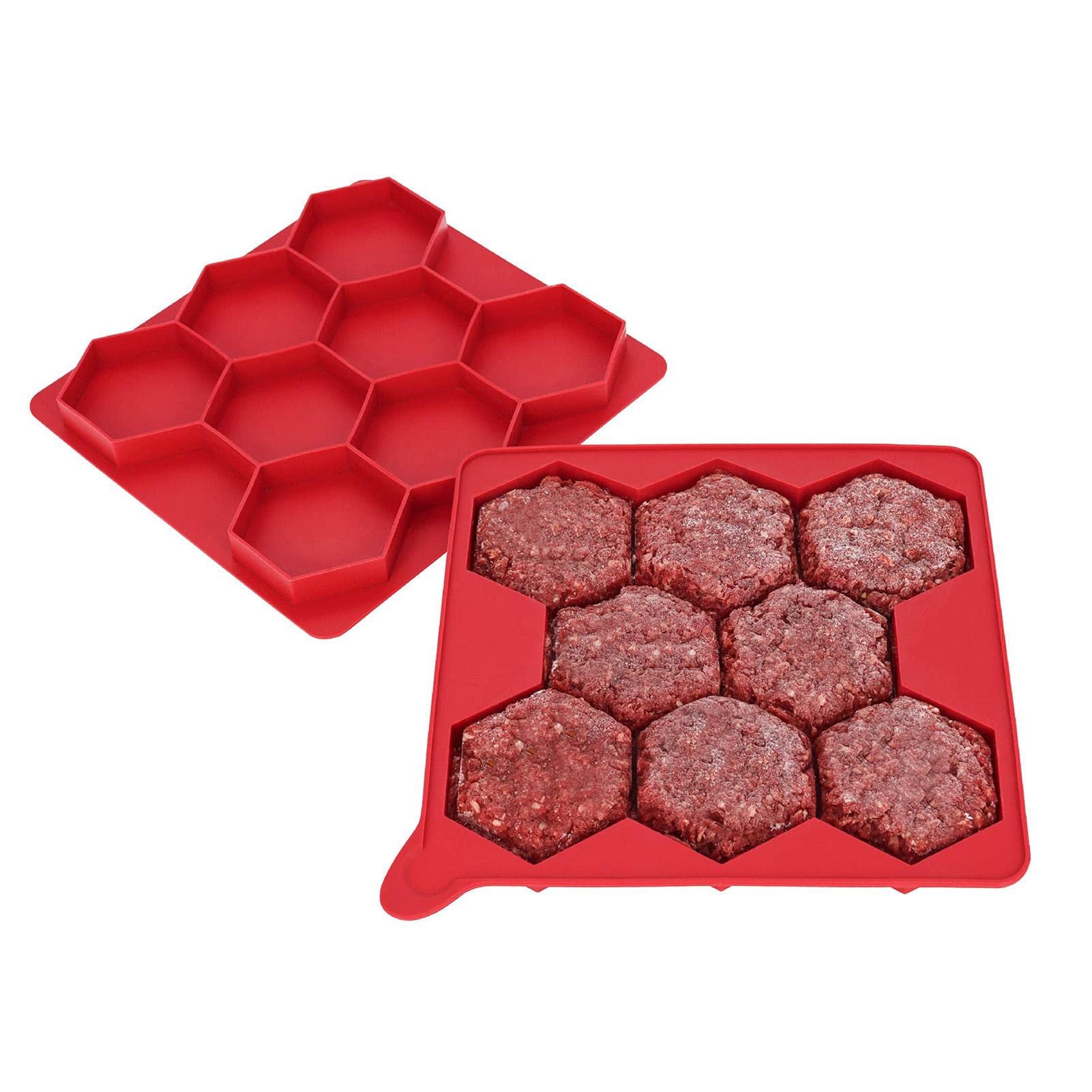 **Sesounger 8-in-1 Burger Mold & Patty Maker – Non-Stick Hamburger Press, Food-Grade Beef Patty Storage Containers for Freezer – Perfect for BBQ, Meal Prep & Party Snacks**