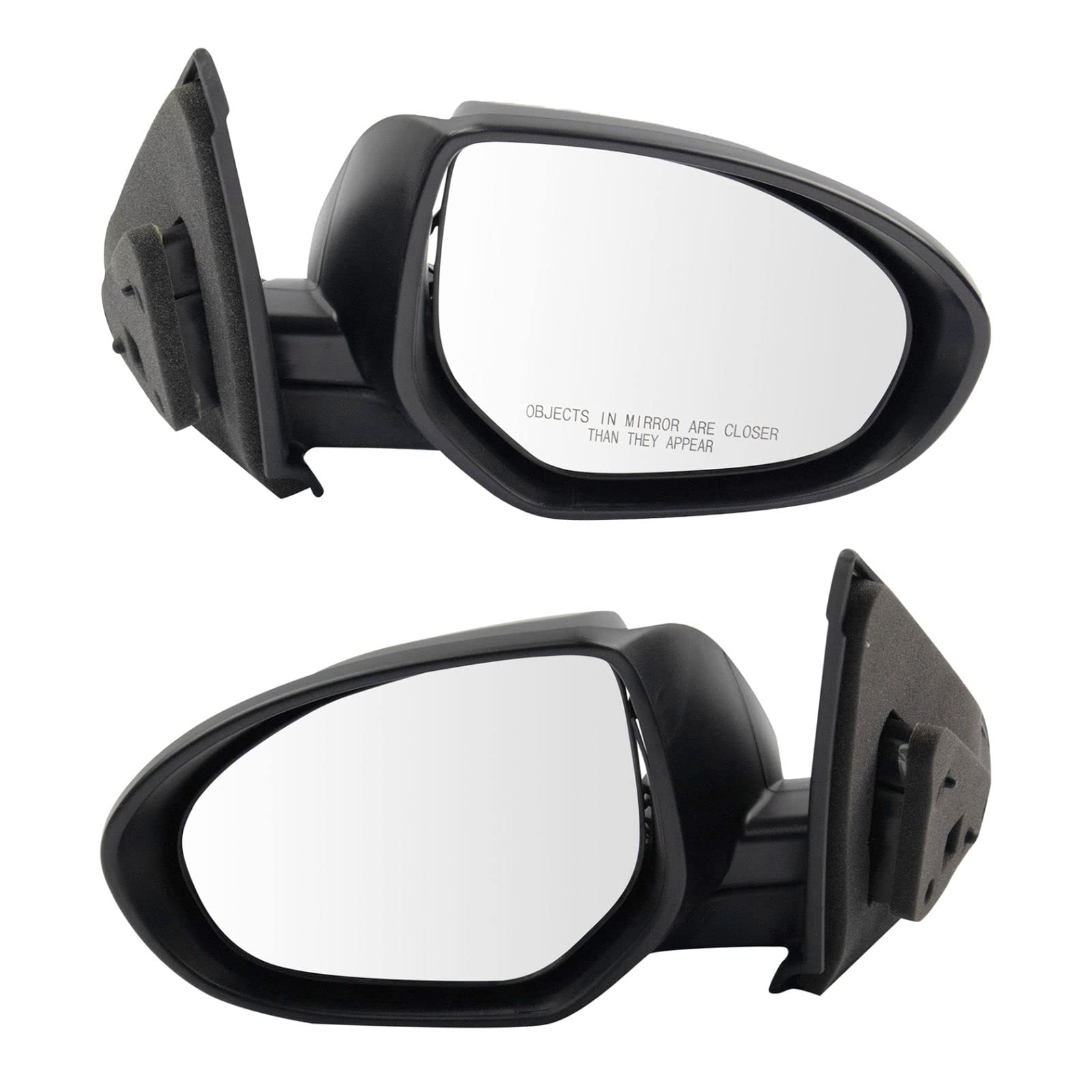 Heated Side Mirror Set for Driver & Passenger - No Housing Turn Signal, No Blind Spot Indicator - Compatible with 2010-2013 Mazda 3 (MA1320161, MA1321161) - Perfect for Winter Driving & Enhanced Visibility