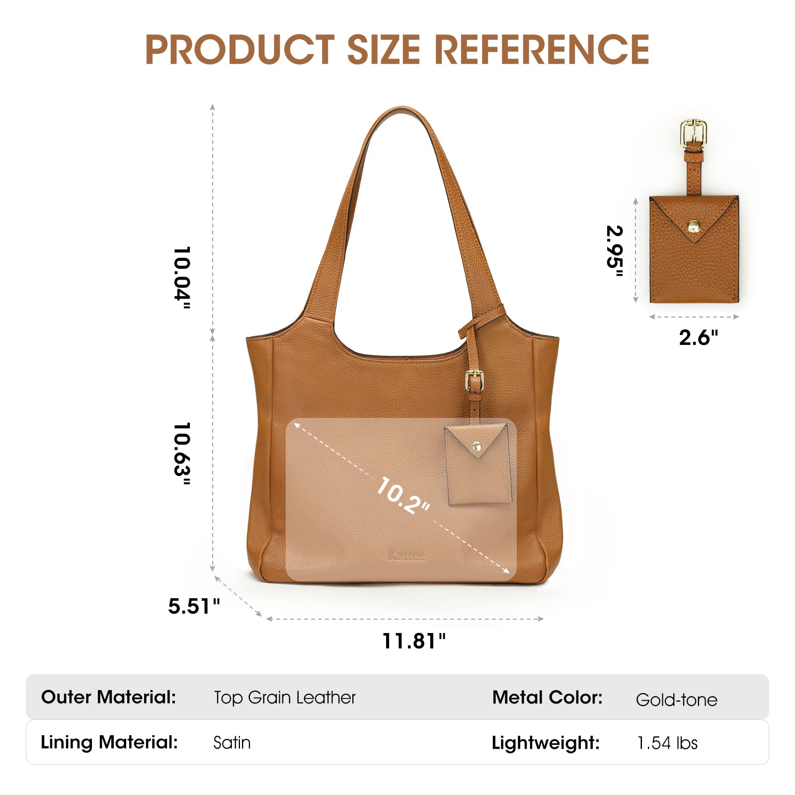 Kattee Soft Genuine Leather Shoulder Bag for Women - Stylish Tote Hobo Purse with Coin Pouch | Perfect for Work, Travel & Everyday Use