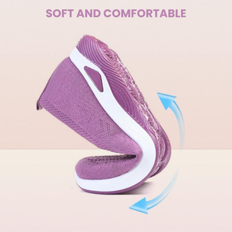 Women's Orthopedic Breathable Soft Slip-On Shoes with Arch Support - Comfortable Woven Design for Daily Walking, Work & Casual Wear