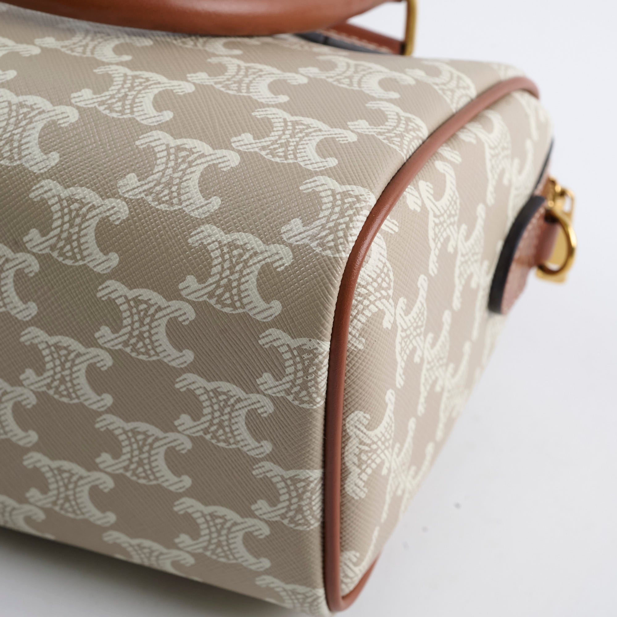 Celine Boston Small Triomphe Bag in Beige/Tan - Luxury Leather Crossbody Handbag for Women, Perfect for Work, Travel & Everyday Use