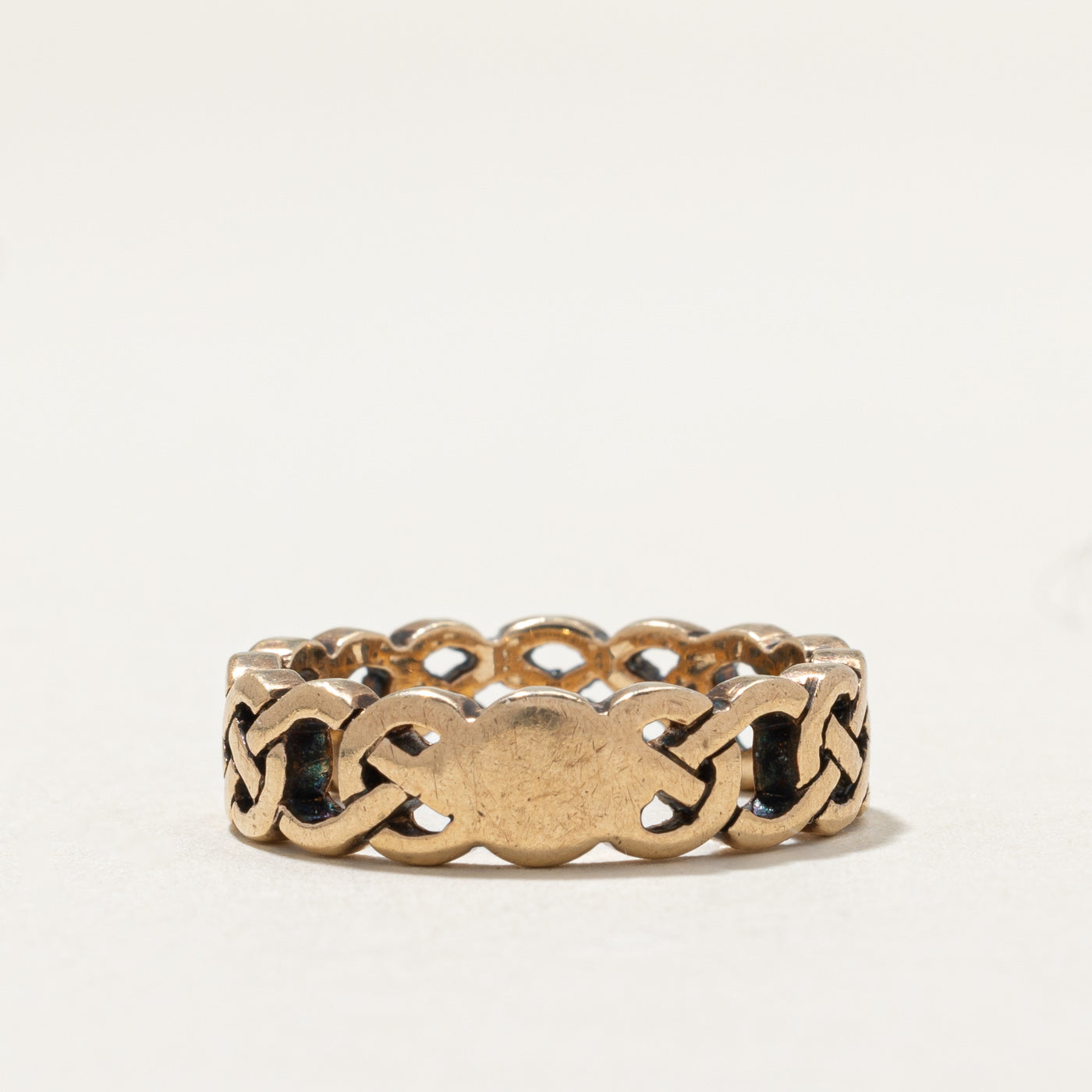 10K Yellow Gold Braided Design Wedding Band Ring for Women | 5.8mm Wide | Size 7.25 | Perfect for Anniversary, Engagement, or Everyday Elegance