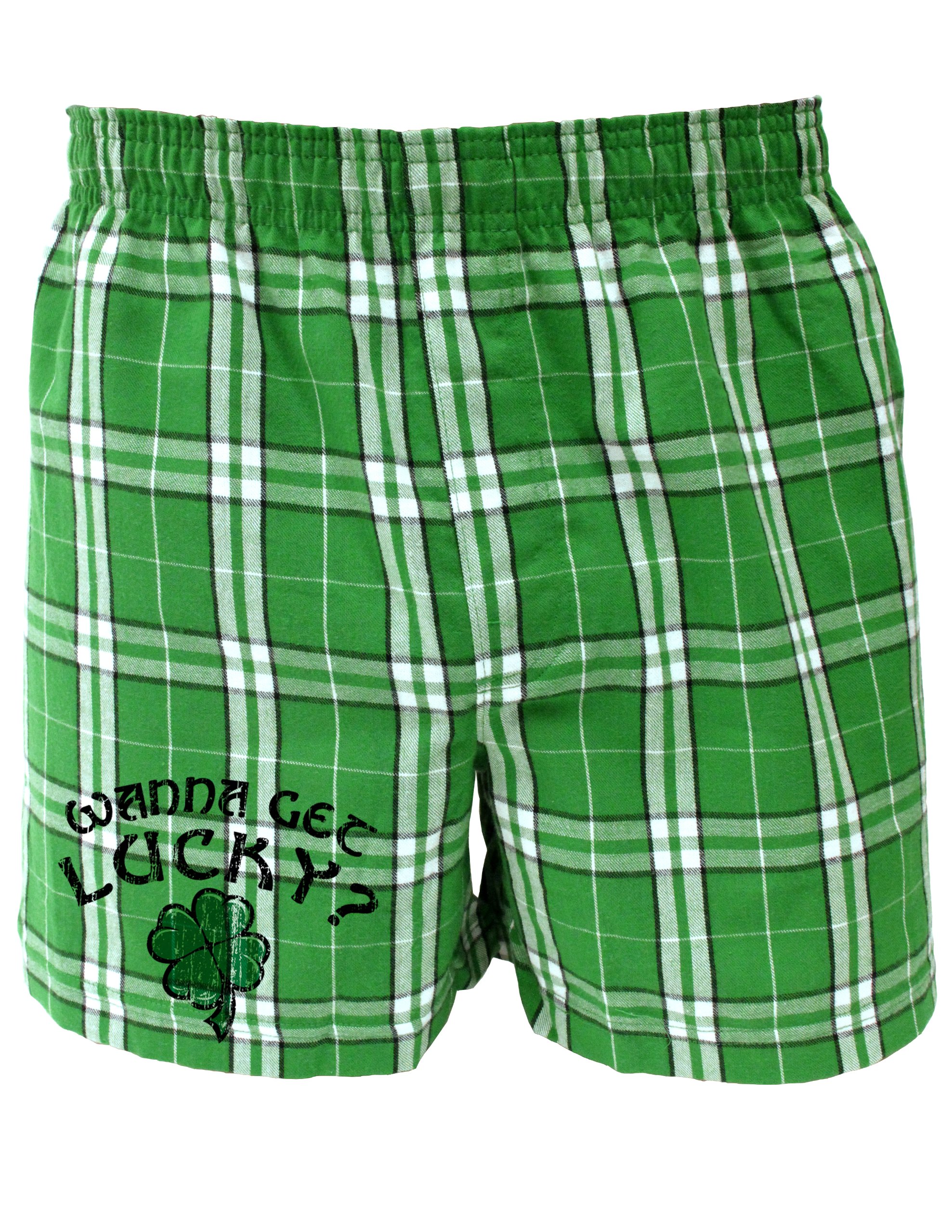 TOOLOUD St Patrick's Day Green Boxer Shorts - Funny Irish Underwear with 'Wanna See My Shillelagh' Design | Perfect for St Paddy's Day Parties & Irish Pride Gifts