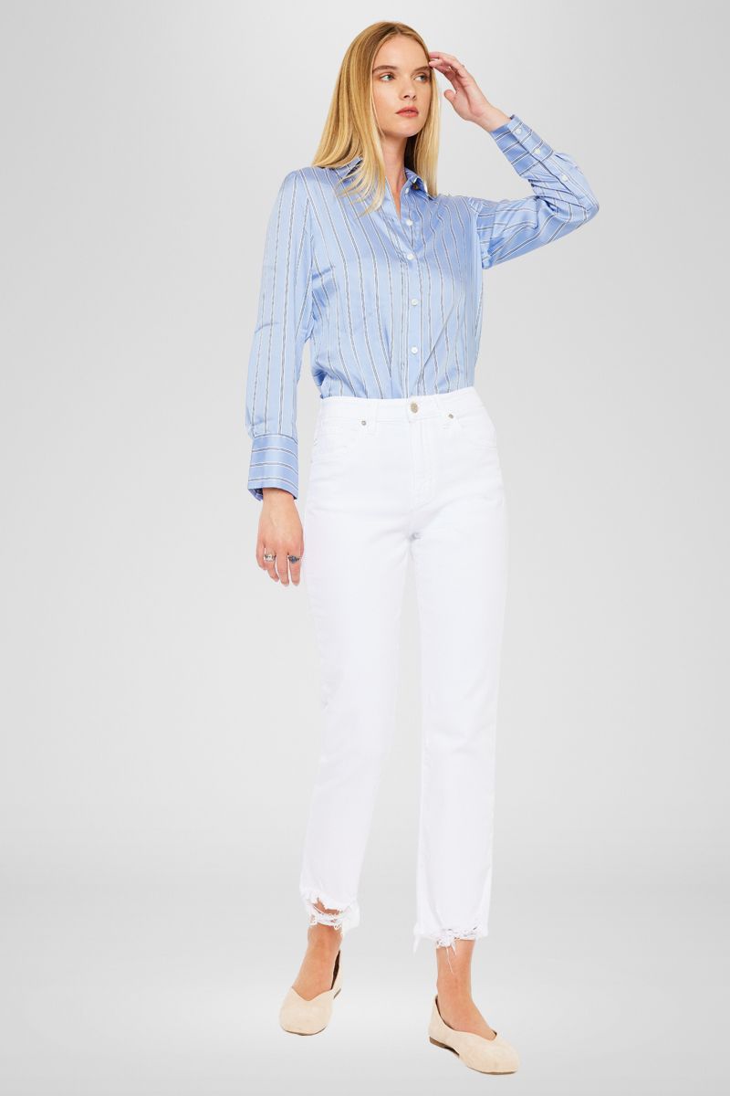Daniela High Rise Straight Leg Jeans for Women - Slimming Comfort Fit Denim Pants for Casual Wear & Everyday Outfits