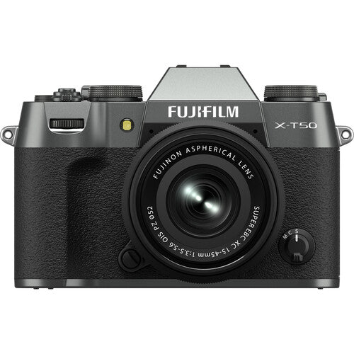 FUJIFILM X-T50 Mirrorless Digital Camera with XC15-45mmF3.5-5.6 OIS PZ Lens Kit (Charcoal Silver) - Perfect for Travel Photography, Vlogging & Street Shooting