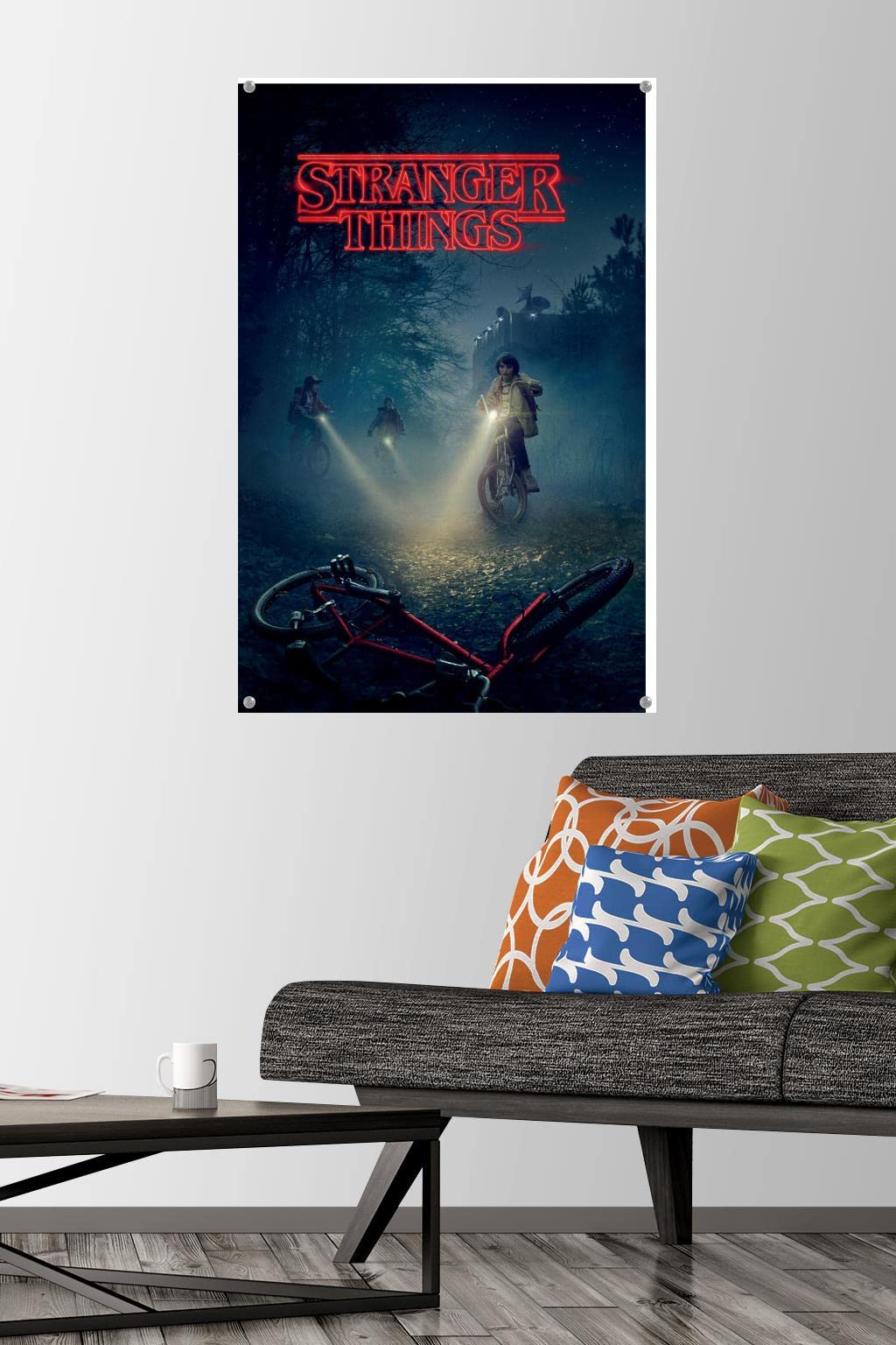 Stranger Things Netflix Wall Poster with Push Pins - 24x36 Inch TV Show Decor for Bedroom, Living Room & Office - Perfect Gift for Fans