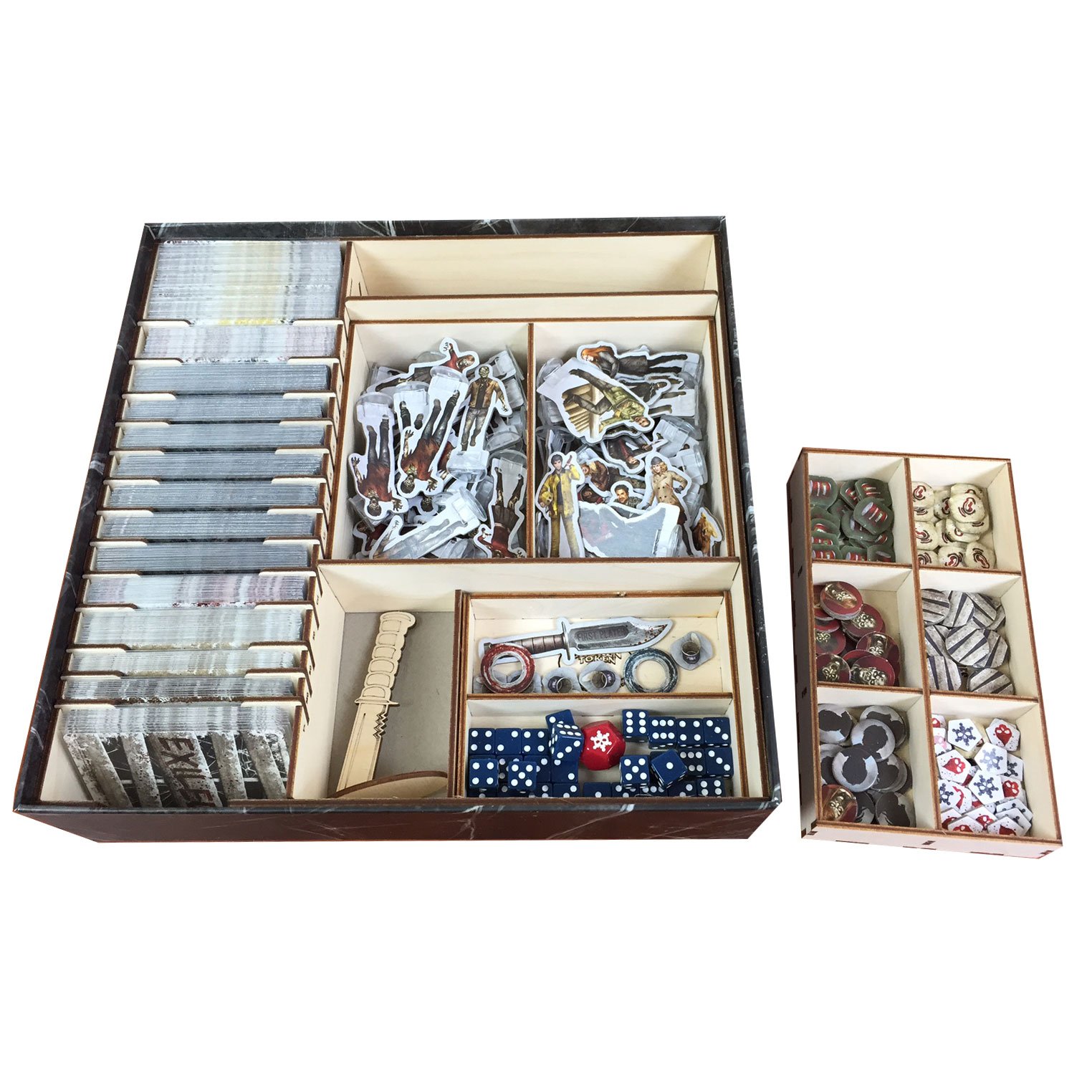 Premium Wooden Board Game Organizer for Dead of Winter - The Broken Token Storage Box with Custom Trays & Dividers | Perfect for Game Nights & Organized Tabletop Gaming