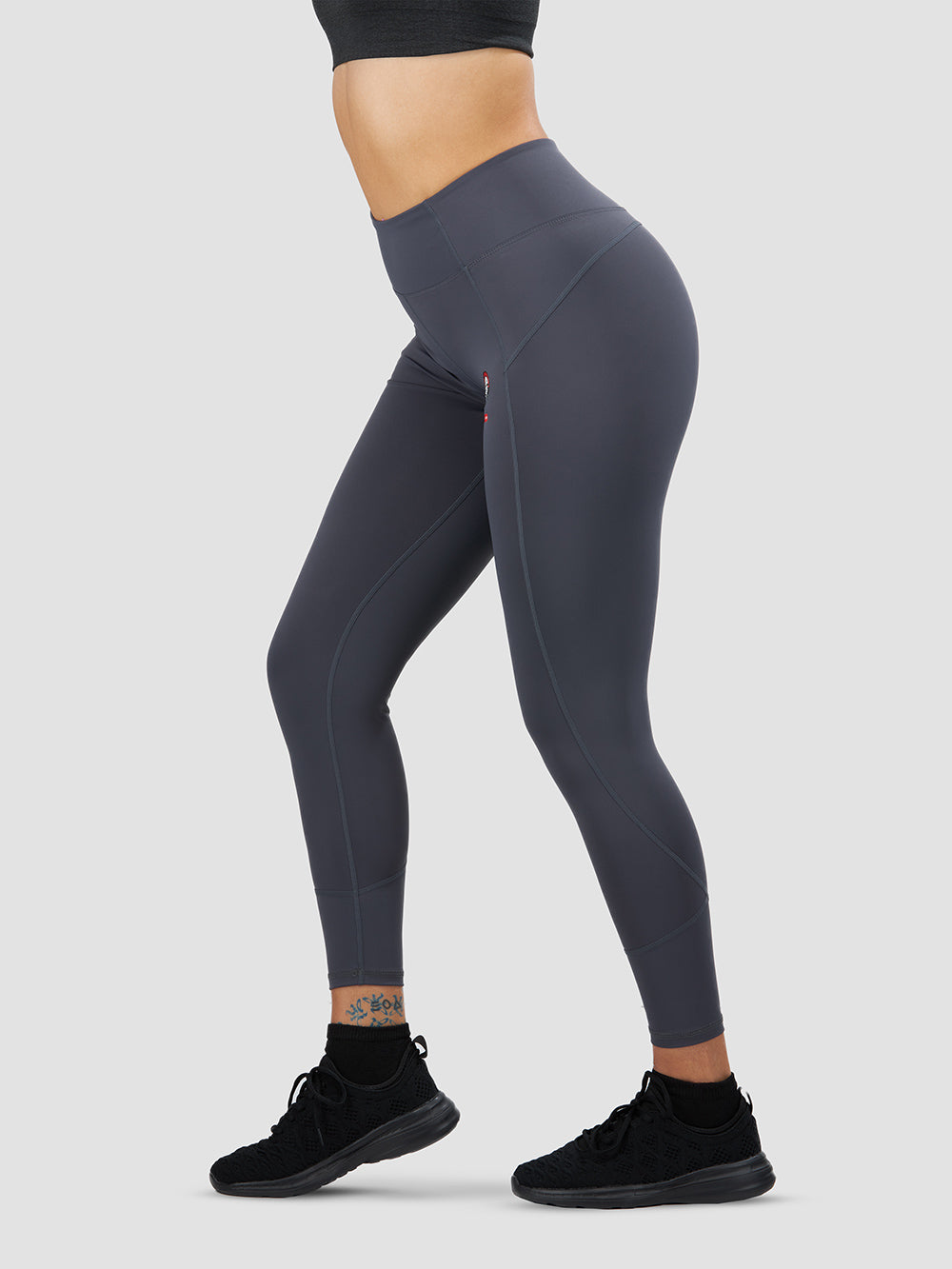 High Waist Power Leggings for Women - Gray Workout Yoga Pants - Perfect for Gym, Running & Lounge Wear