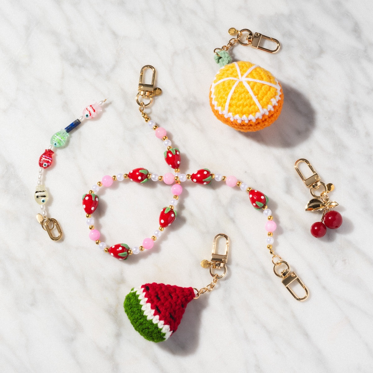 Strawberry Bag Charm - Cute Fruit Keychain for Purse, Backpack & Keys - Kawaii Accessory for Girls, Teens & Women - Perfect for School, Travel & Everyday Use