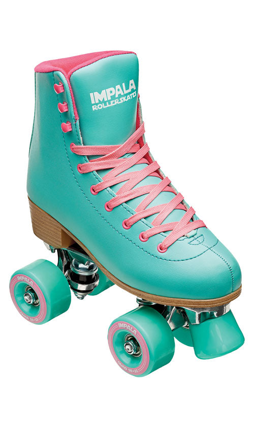 Impala Roller Skates for Women - Pink & Yellow Retro Quad Skates with Lightweight Aluminum Frame - Perfect for Outdoor Skating, Roller Derby & Rink Fun