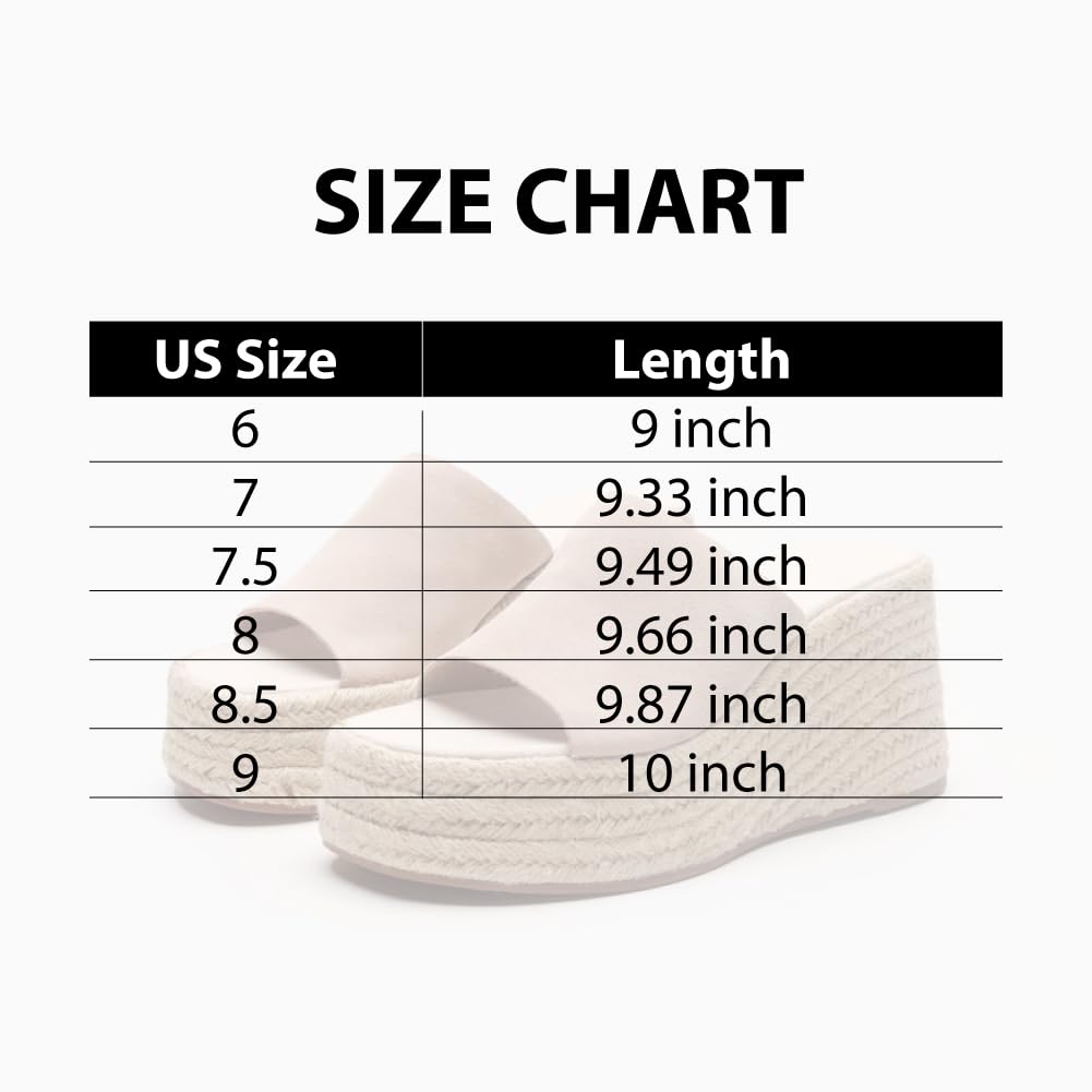 Erocalli Women's Platform Wedge Espadrilles - Slip On Open Toe Bohemian Beach Sandals | Perfect for Summer Vacations, Beach Parties & Casual Outings