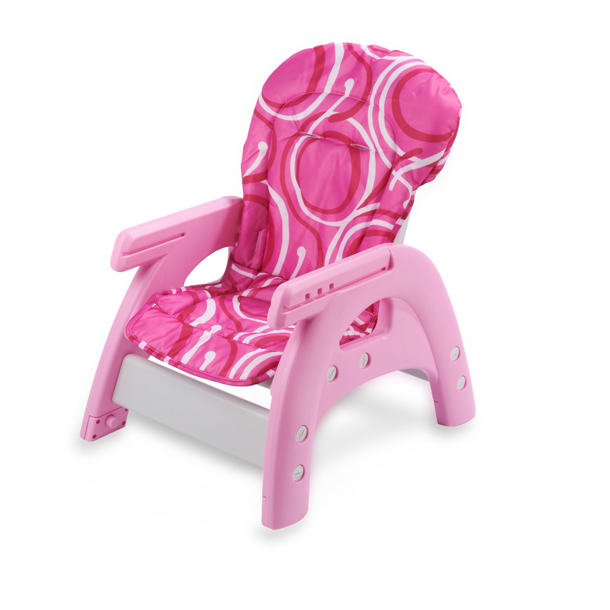 Badger Basket Envee II Convertible Baby High Chair - 3-in-1 Infant Feeding Seat, Booster & Toddler Desk Chair | Pink & White | Safe for Dining, Playroom & Nursery