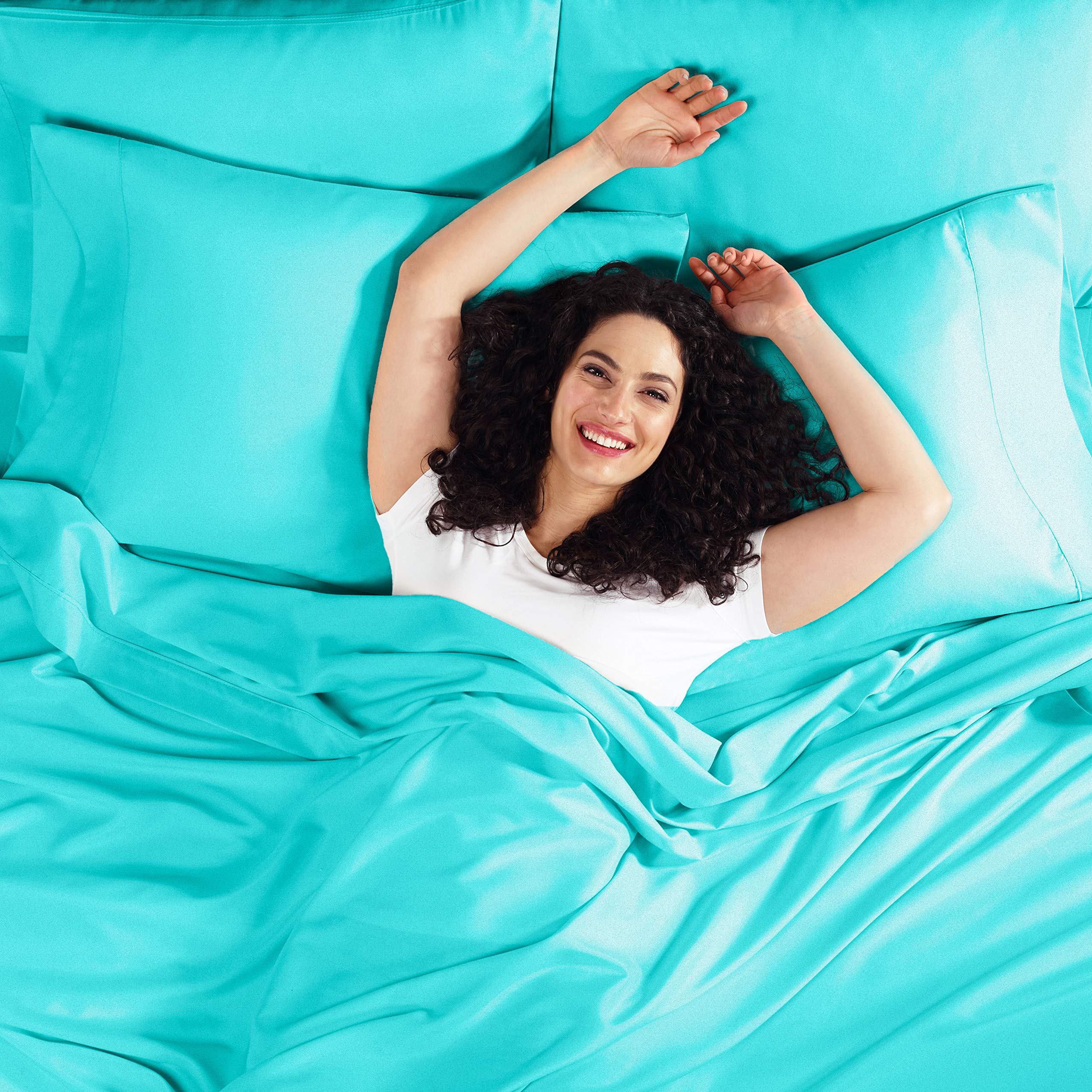 Premium King Size Pillowcases Set of 8 - Ultra Soft Hotel Quality Bedding - Teal Blue - Perfect for Master Bedroom, Guest Room & Luxury Hotels
