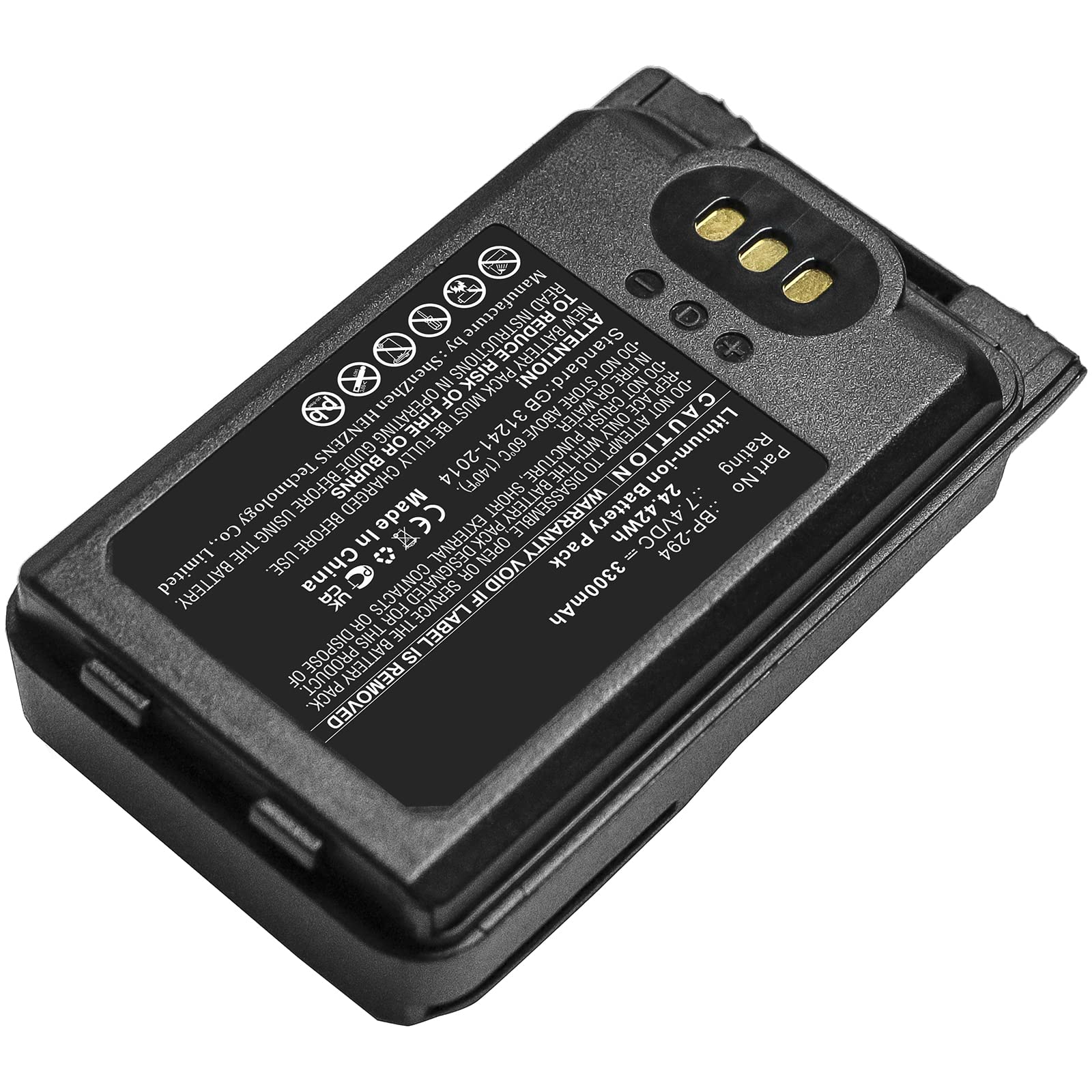 Synergy Digital 2-Way Radio Battery - 3300mAh Li-ion 7.4V Replacement for Icom IC-F62D & BP-294 | Long-Lasting Power for Emergency Communication, Construction, Security & Outdoor Activities