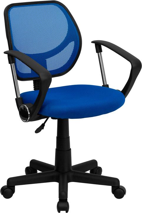 FLASH Neri Kids Low Back Black Mesh Swivel Task Office Chair with Curved Square Back and Arms - Ergonomic Study Chair for Children, Perfect for Homework, Online Classes & Gaming Desks