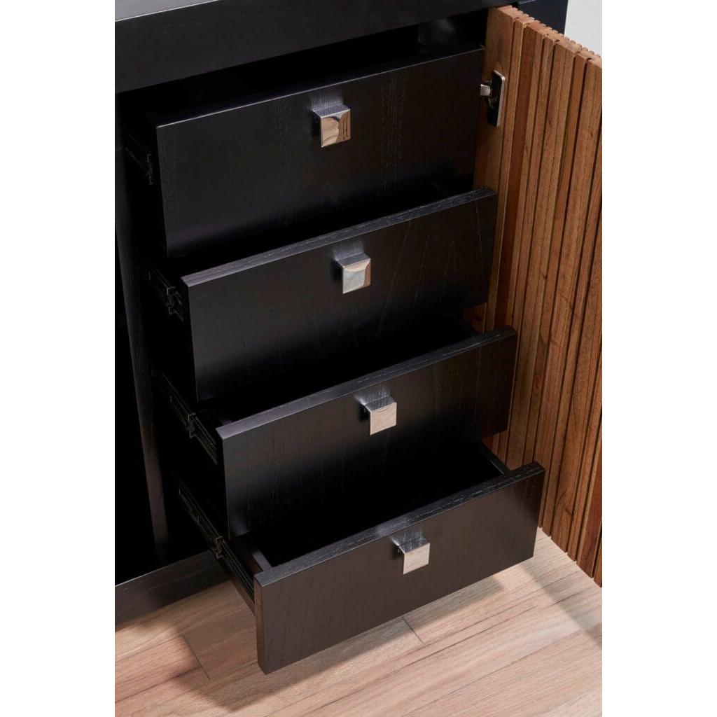 Cyan Design 11752 Belluno Credenza - Medium Brown & Black Wooden Sideboard for Dining Room, Living Room, or Entryway Storage