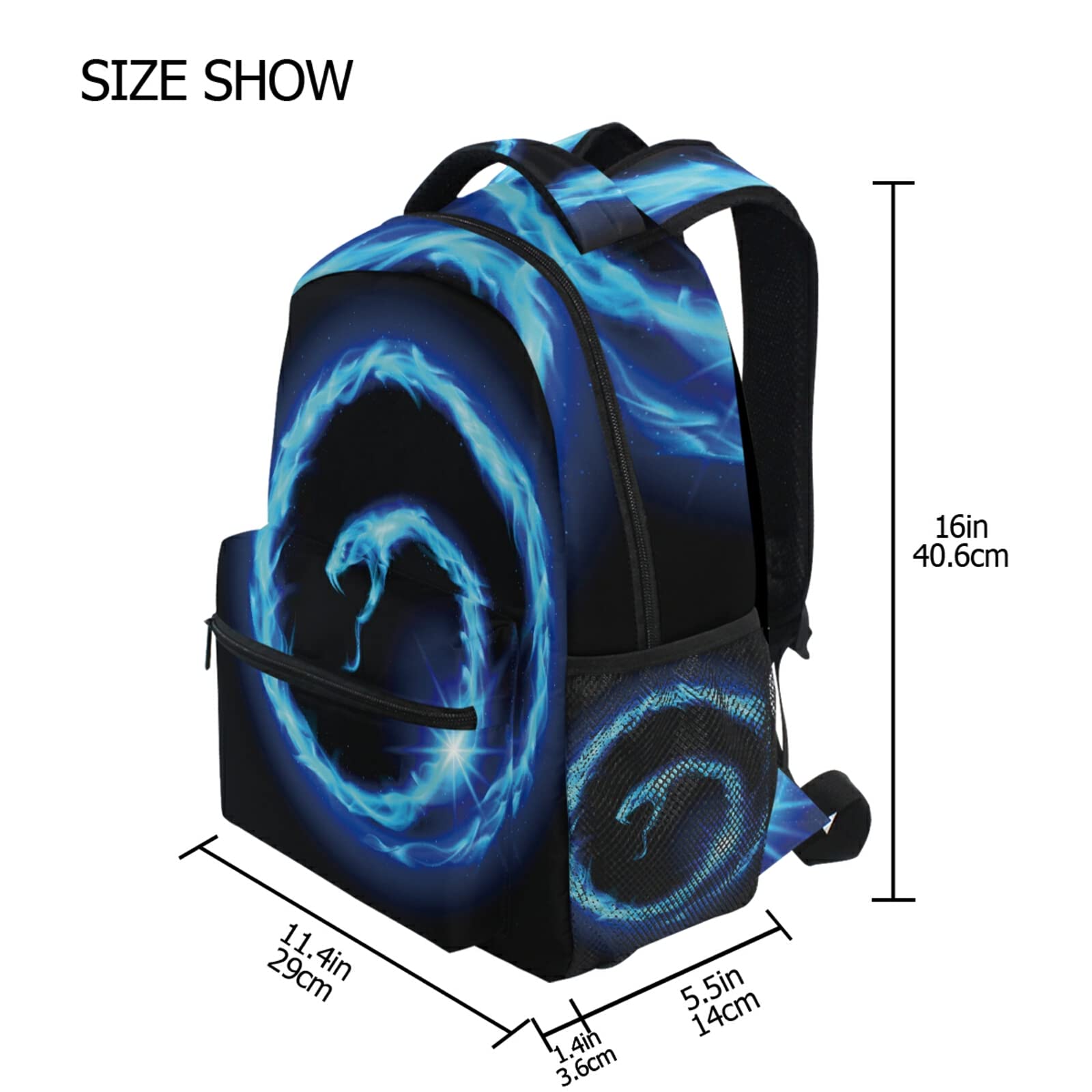 Blue Snake Pattern Waterproof Laptop Backpack for Students - School Bookbag for Boys & Girls, Men & Women | Durable Daypack for Outdoor Camping, Travel & Daily Use