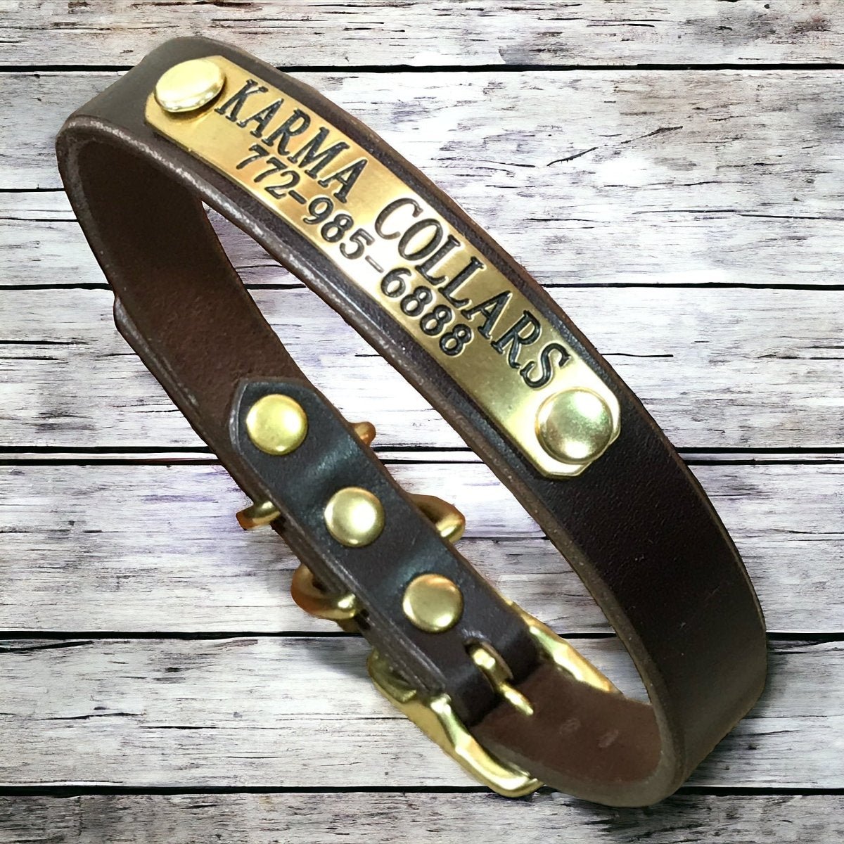 Personalized Leather Dog Collar with Engraved Nameplate - Adjustable 3/4 Inch Width - Perfect for Training, Walks & Special Occasions - Custom Pet Gift for Dogs & Puppies