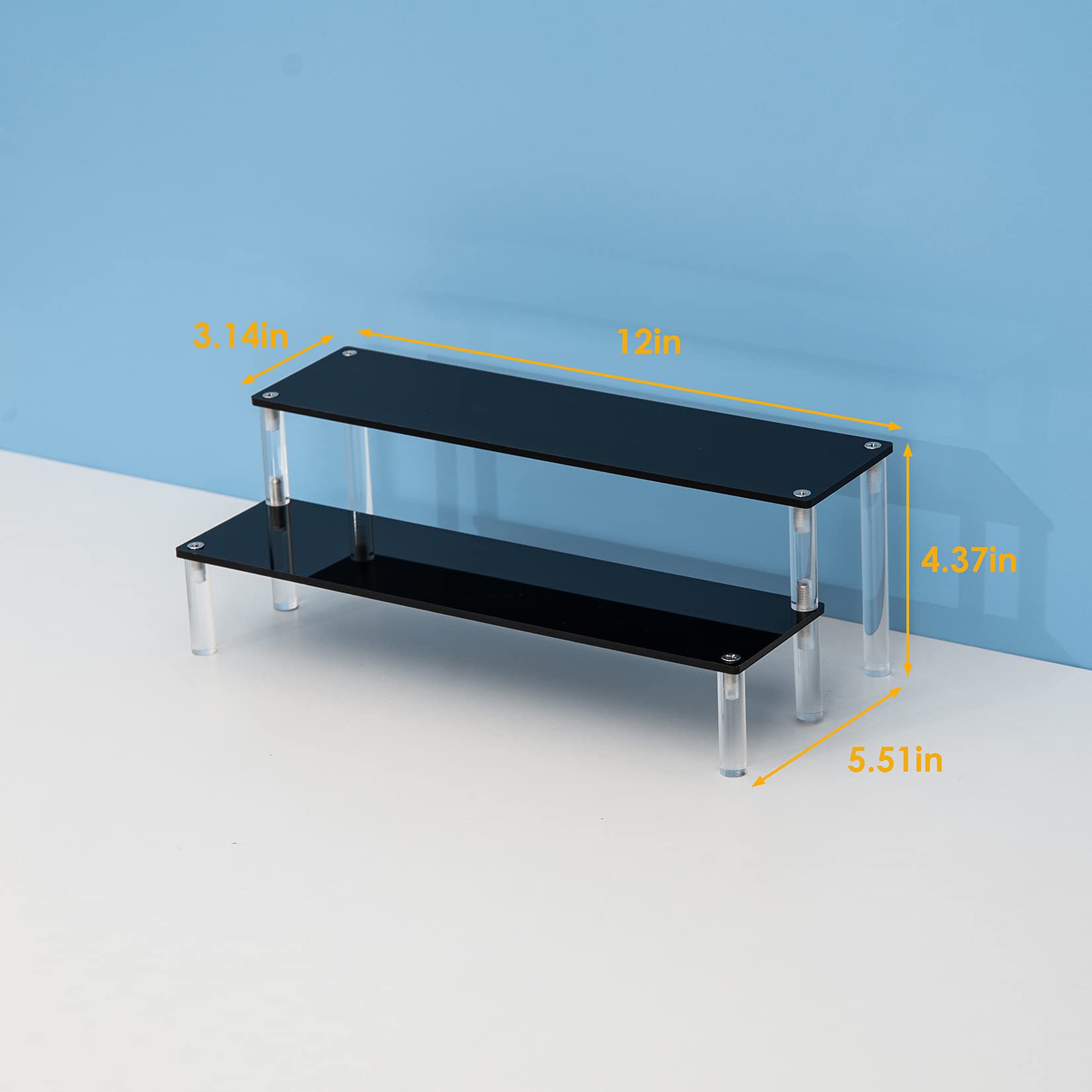 2 Tier Black Acrylic Cupcake Stand - Decorative Display Riser for Desserts, Makeup, Jewelry & Home Decor - Perfect for Parties, Weddings & Retail Displays