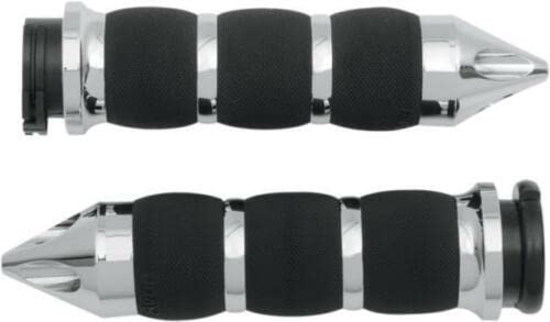 Avon Air Cushioned Grips Chrome Spike #AIR-90-CH-SPK Compatible with Harley Davidson Motorcycles - Comfortable Handlebar Grips for Cruiser & Touring Bikes
