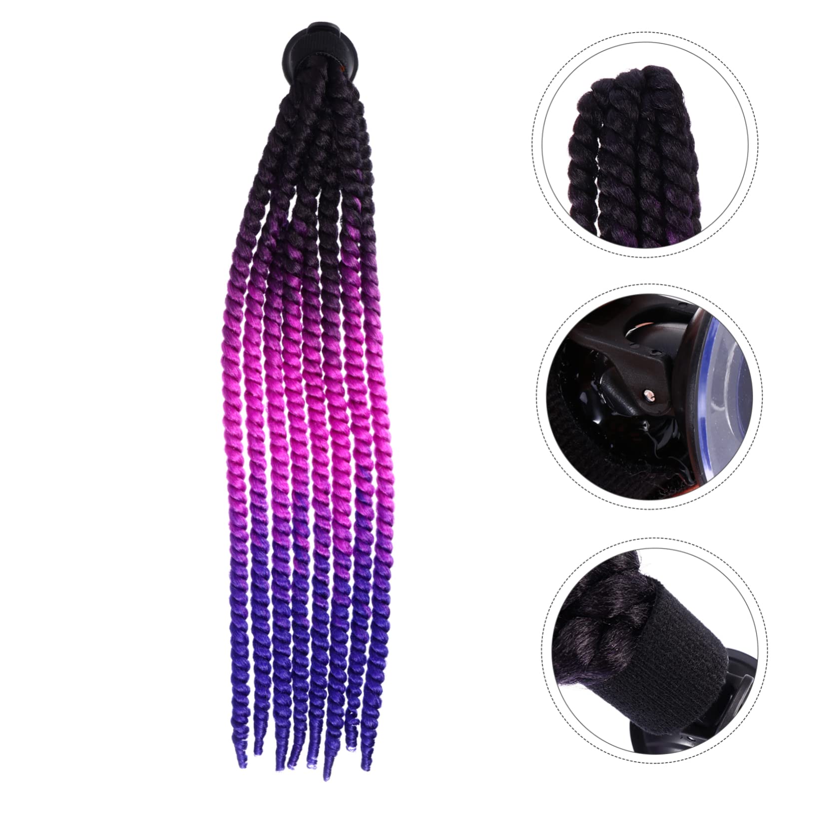 WHAMVOX Motorcycle Helmet Wig - Safe Odorless Braid Decoration for Riding Fun