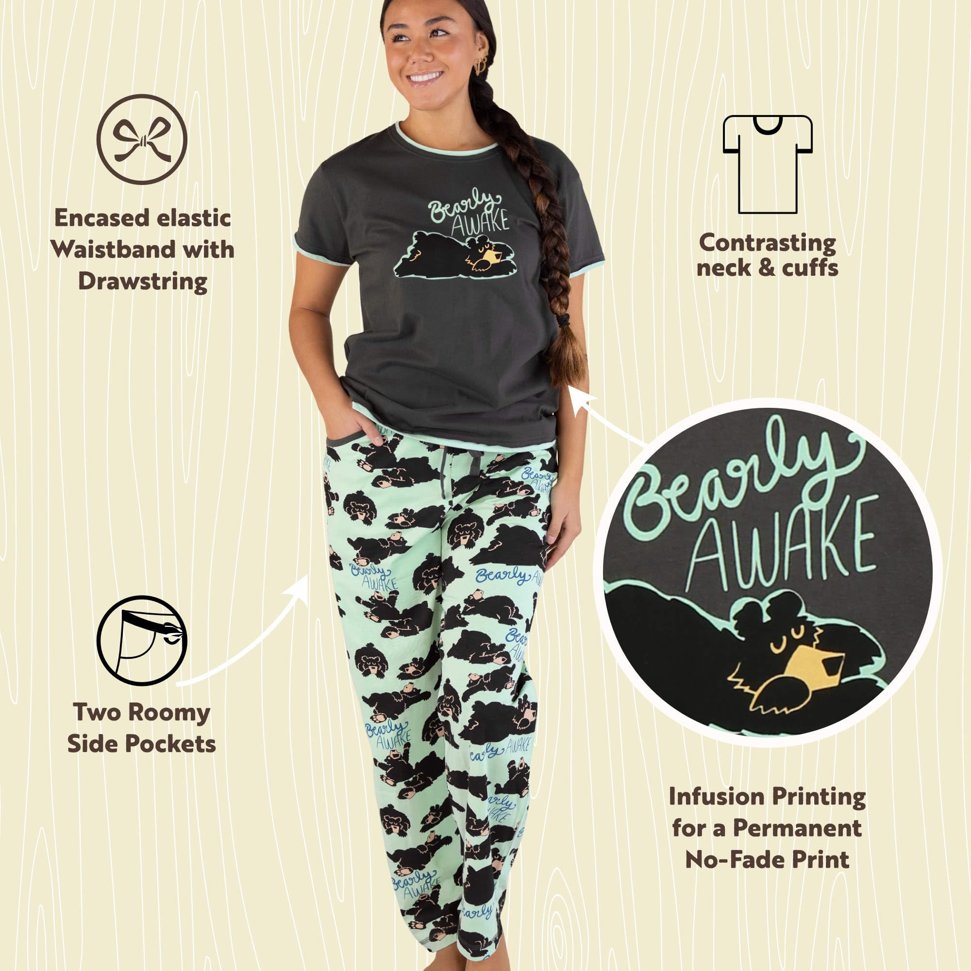 Lazy One Women's Pajama Set - Soft Short Sleeve Sleepwear with Cute Prints | Relaxed Fit for Comfortable Sleep & Lounge Wear