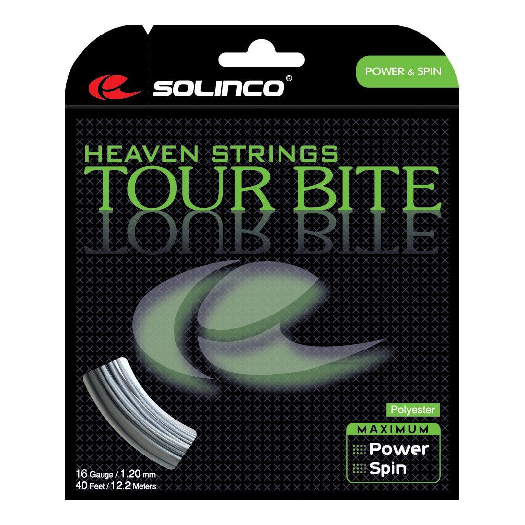 Solinco Tour Bite Tennis String - High Performance Polyester String for Spin & Control - Perfect for Competitive Play & Tournament Matches