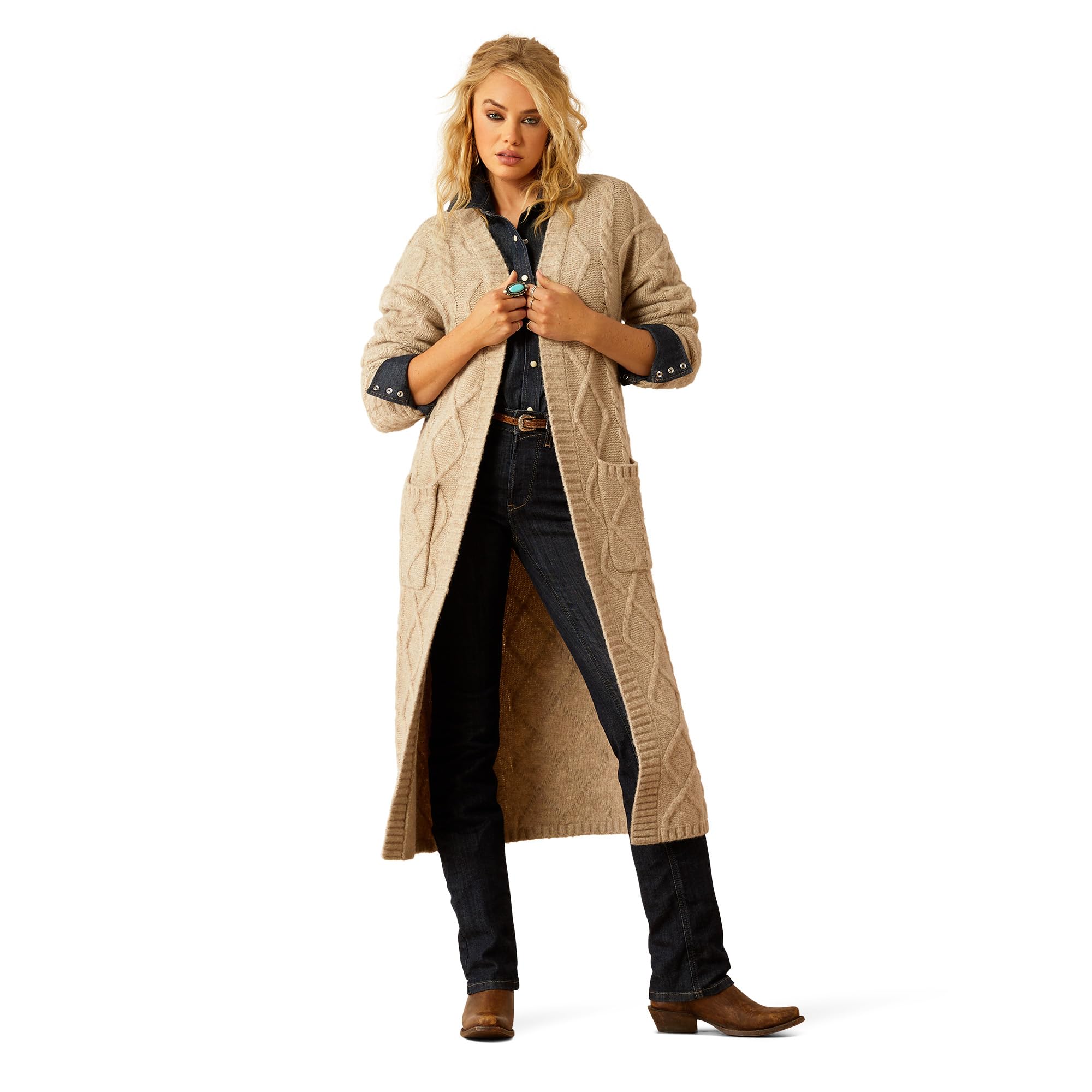 Ariat Women's Yellowstone Cozy Fair Cardigan Sweater - Soft Fleece-Lined Winter Pullover for Casual Wear, Outdoor Activities & Country Style Fashion