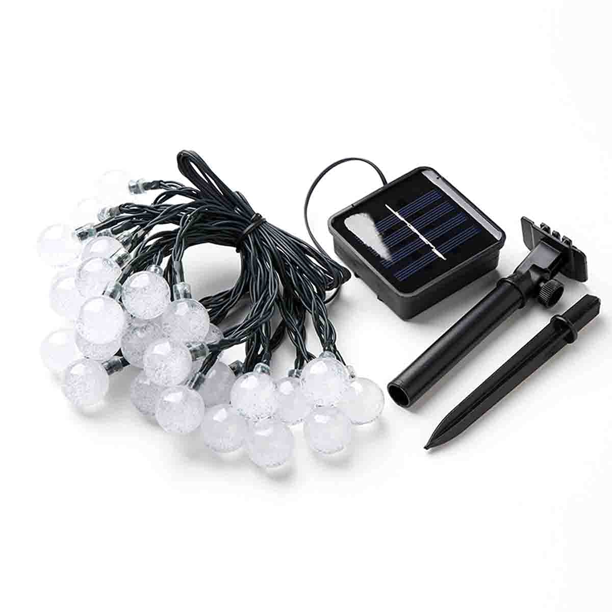 50 LED Crystal Globe Solar String Lights - 23FT Super Bright Waterproof Outdoor Solar Lights for Garden, Patio, Balcony, Party & Wedding Decor (Warm White) | Perfect for Backyard, Landscape Lighting & Evening Ambiance