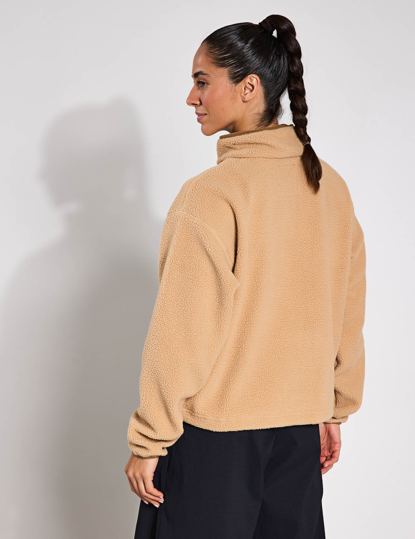 Helvetia II Cropped Sherpa Half Snap Fleece Jacket - Cozy Winter Outerwear for Women | Perfect for Hiking, Camping & Outdoor Adventures