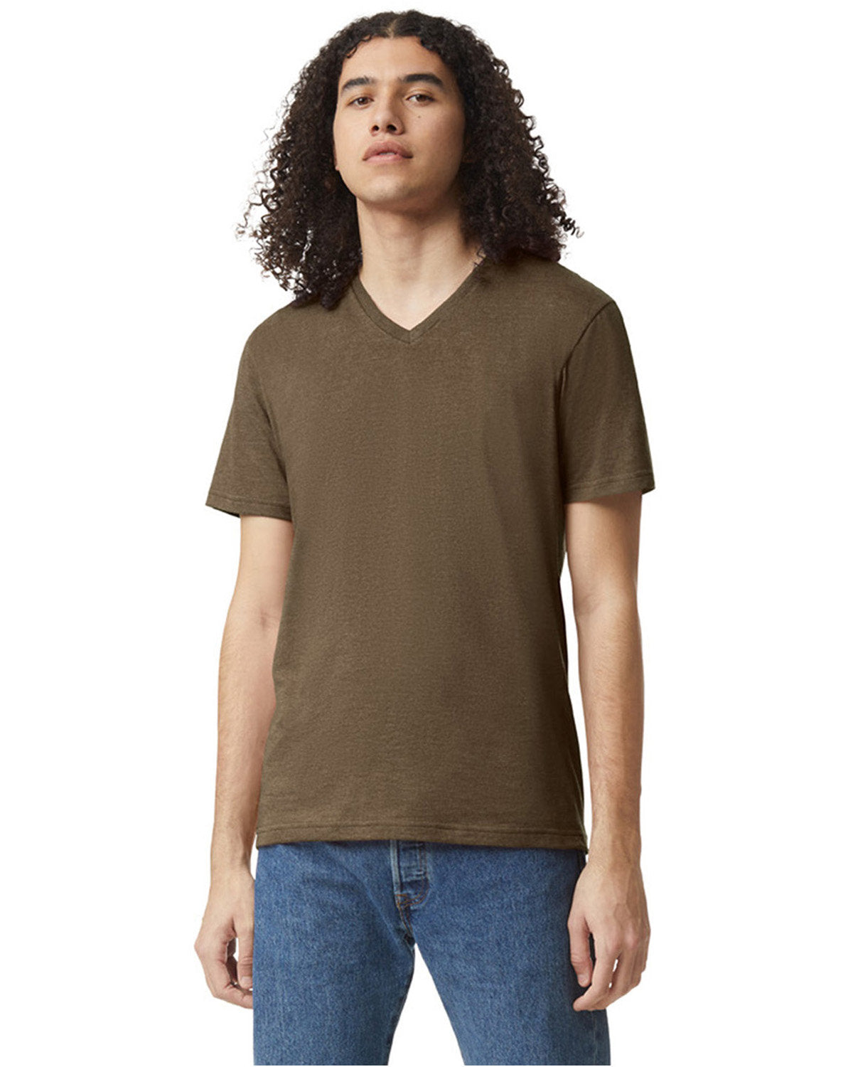 American Apparel 2006CVC Unisex V-Neck T-Shirt | Soft Cotton Blend Tee for Men & Women | Perfect for Casual Wear, Layering & Everyday Outfits