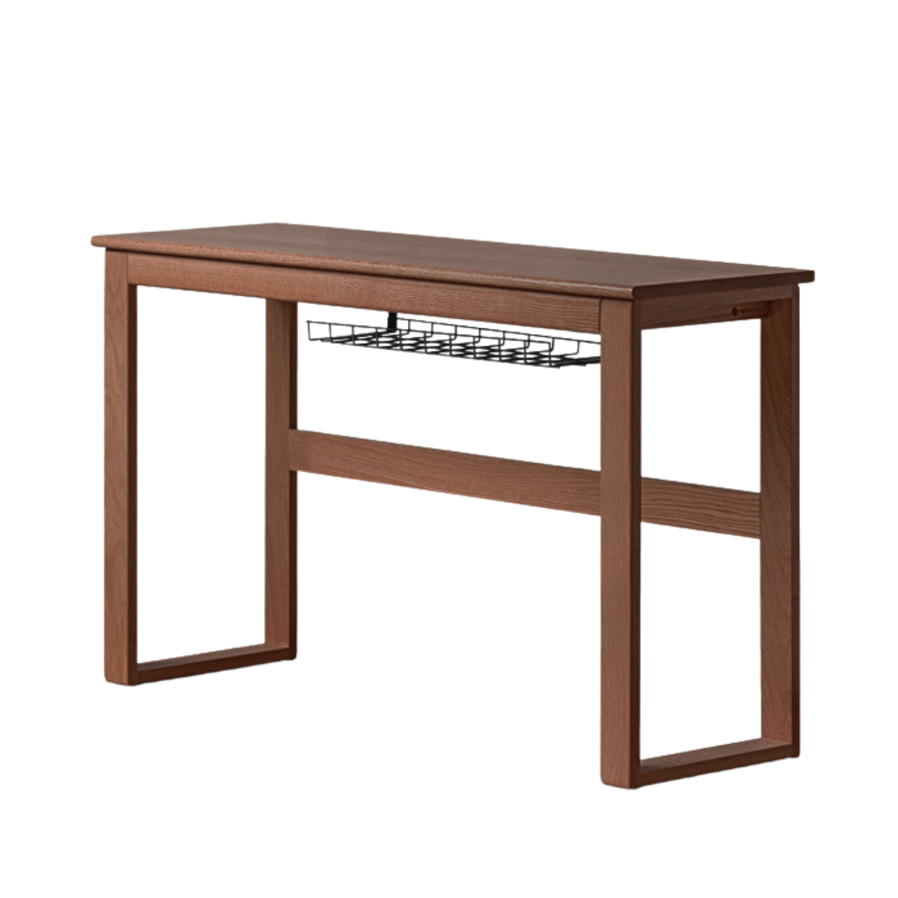 Solid Oak and Poplar Wood Long Narrow Desk - Modern Minimalist Home Office Writing Table for Small Spaces | Perfect for Study, Work, and Laptop Use