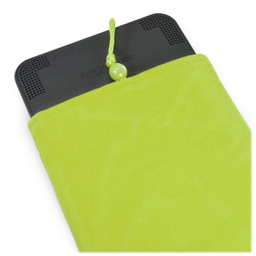 Premium Velvet Pouch Case for Kindle 3rd Generation (2010) - Soft Velour Fabric Sleeve with Drawstring Closure - Bold Orange - Perfect for Travel, Reading & Device Protection