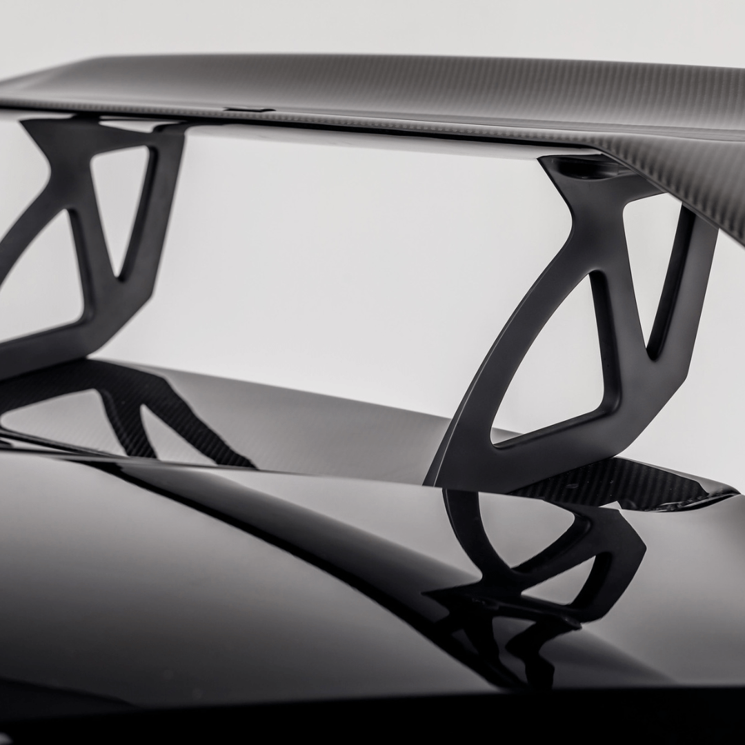 Lamborghini Huracan Mondiale Edition Carbon Fiber Aero Wing Blade with Aluminum Uprights - High Performance Rear Spoiler for Track Racing & Street Use