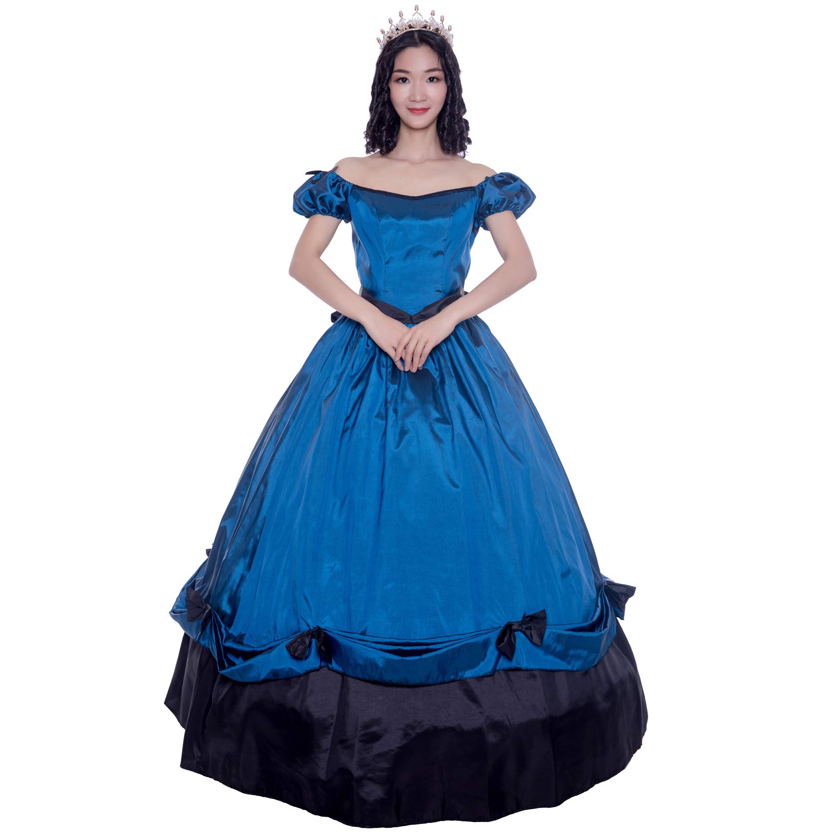 Elegant Victorian Ball Gown for Women - Long Sleeve Rococo Masquerade Party Dress | Perfect for Renaissance Fairs, Costume Parties & Historical Reenactments