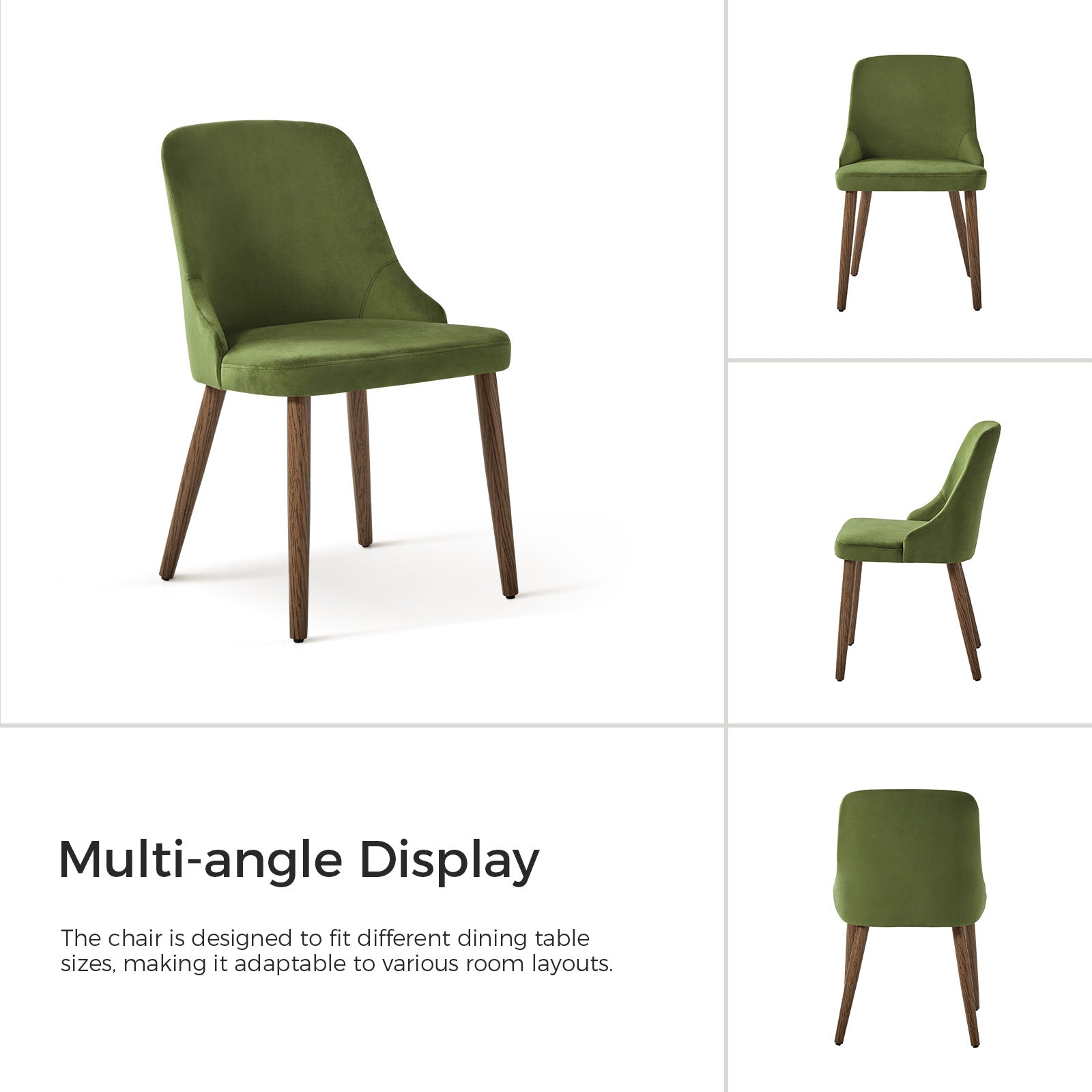 Andrea Modern Dining Chairs Set of 2 - Ergonomic Comfortable Kitchen Chairs for Home, Restaurant & Office - Versatile Design for Small Spaces & Contemporary Decor