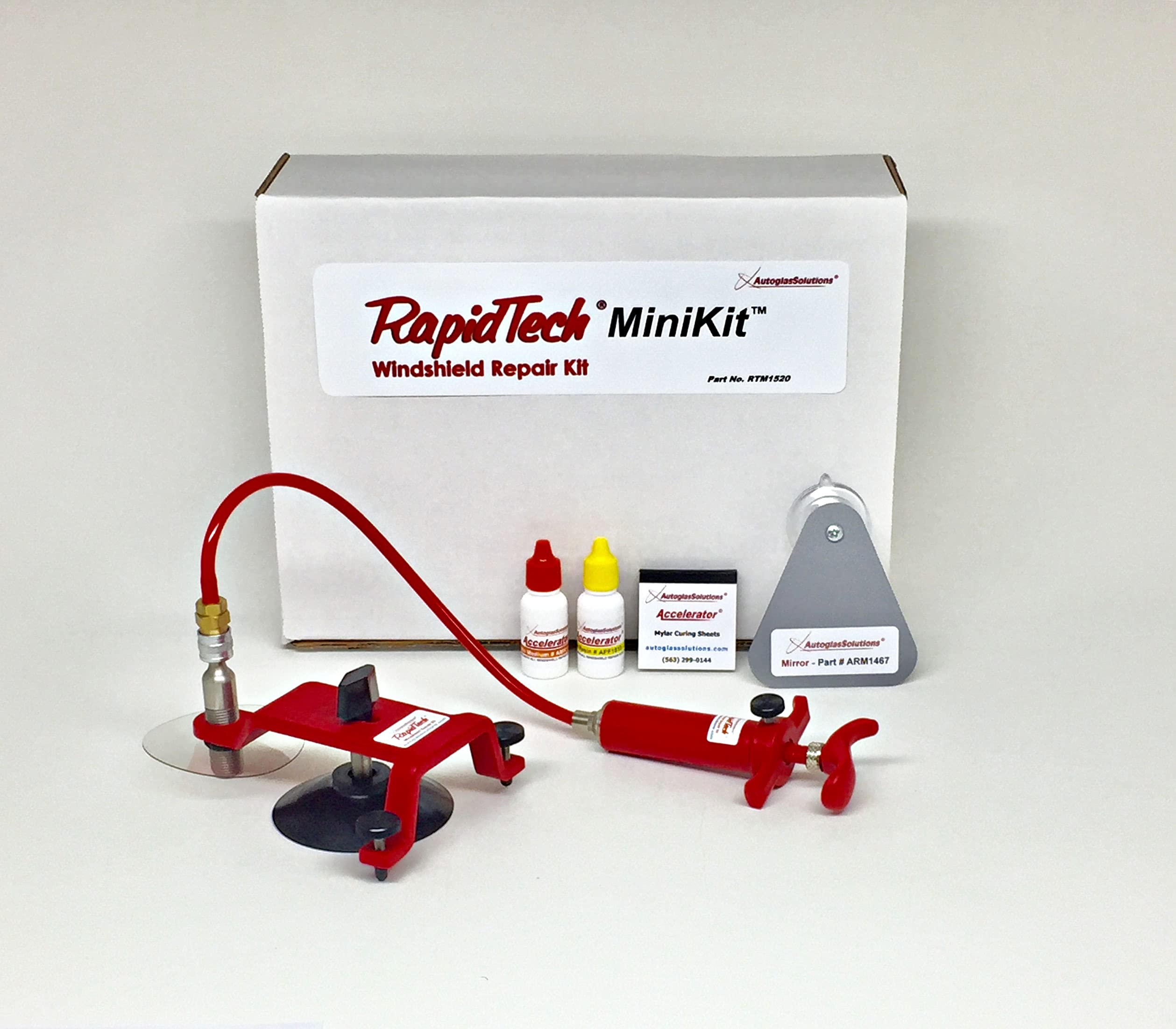 RapidTech MiniKit Windshield Repair Kit - Fast & Easy DIY Car Glass Crack Fix - Perfect for Small Chips, Cracks & Bullseyes - Use at Home, Roadside or Travel Emergency