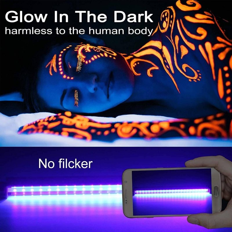 UV LED Black Light Bar - 12 Inch 365nm UV Blacklight for Glow Party, Body Paint, Scorpion Hunting & UV Reactive Art - Waterproof & Durable for Indoor/Outdoor Use