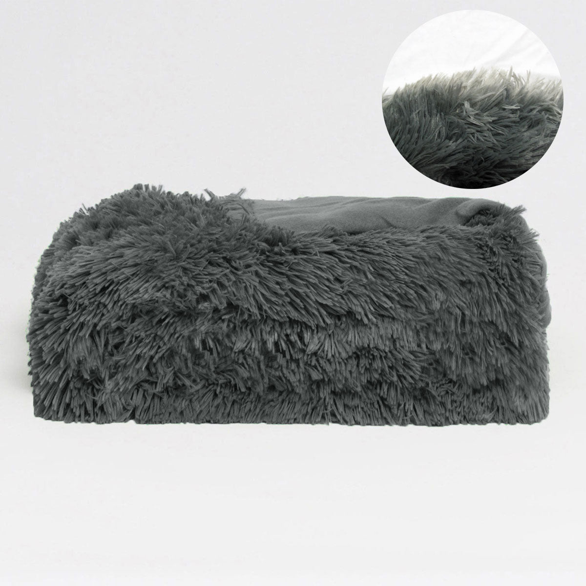 Luxury Faux Fur Throw Blanket - Soft Long Hair Grey Fur Blanket for Hotel Living, Bedroom, Sofa & Cozy Home Decor - Perfect for Winter Warmth & Stylish Comfort
